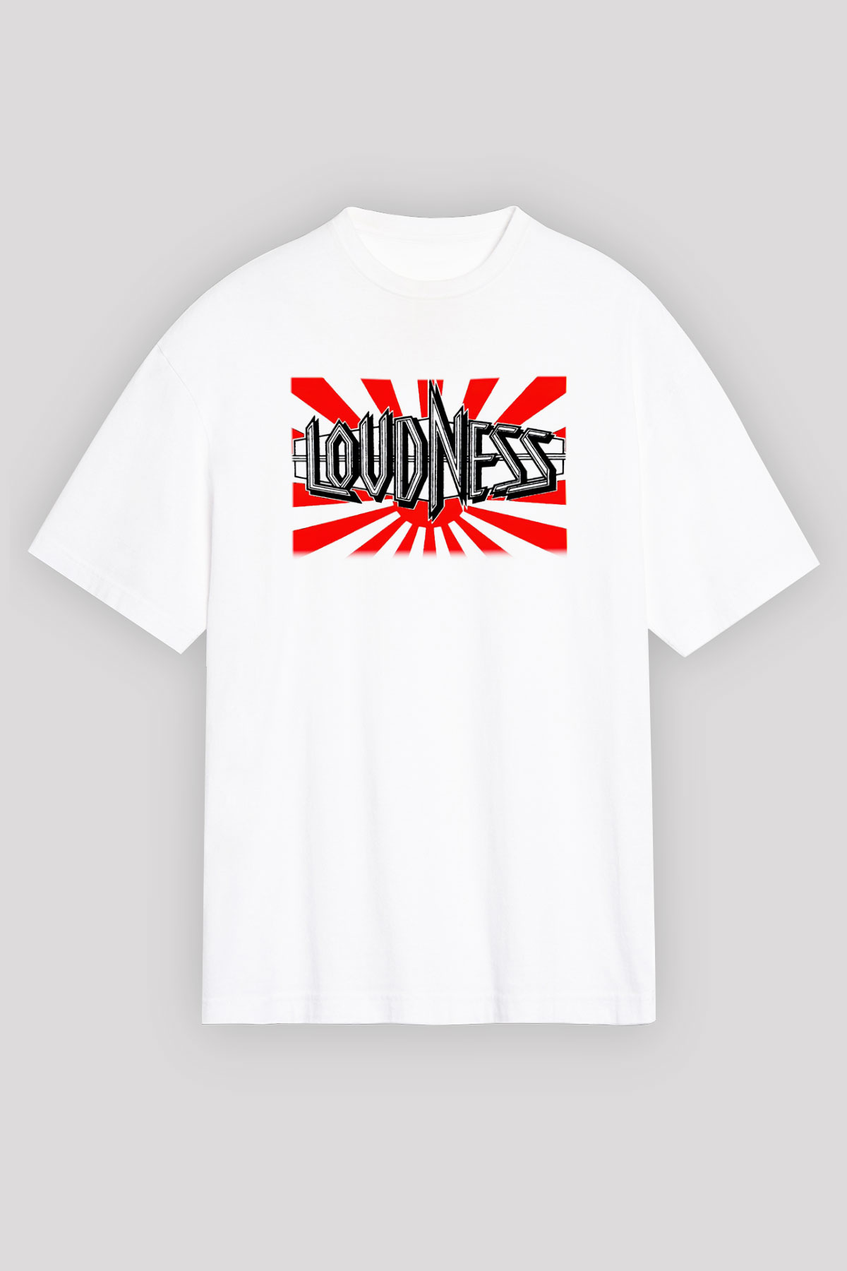 Loudness Beyaz Unisex Oversize Tişört T-Shirt