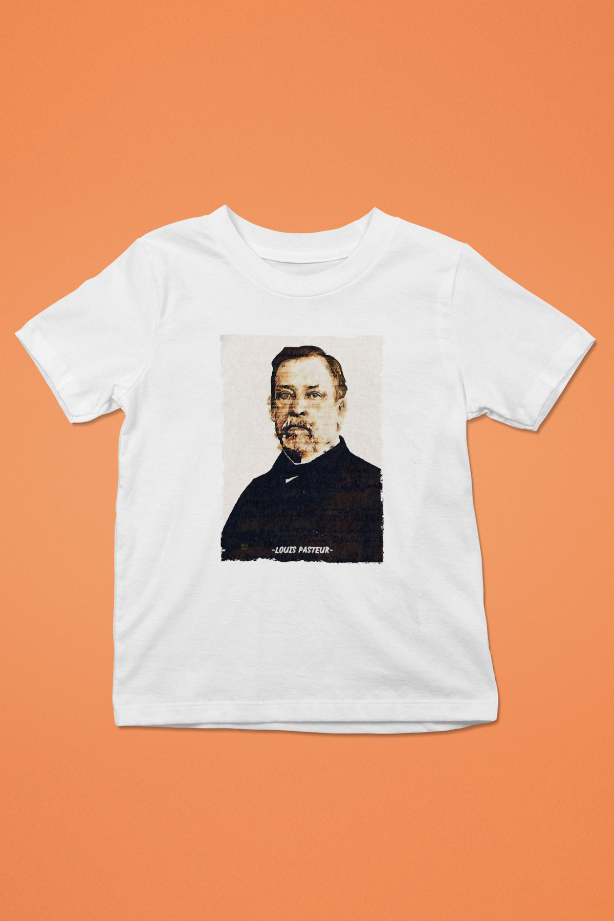 Louis Pasteur Baskılı Unisex Beyaz Çocuk Tişörtü - Tshirt
