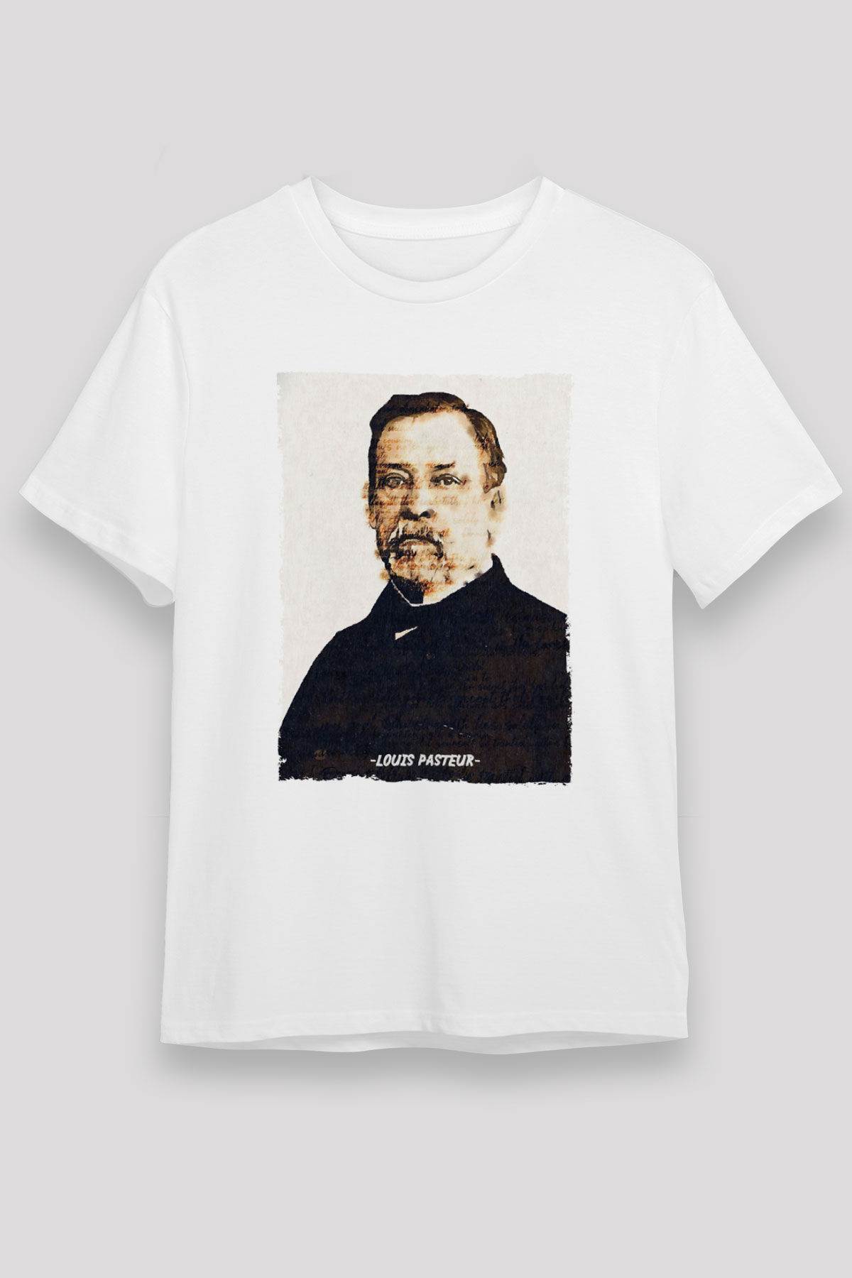 Louis Pasteur Baskılı Unisex Beyaz Tişört - Tshirt