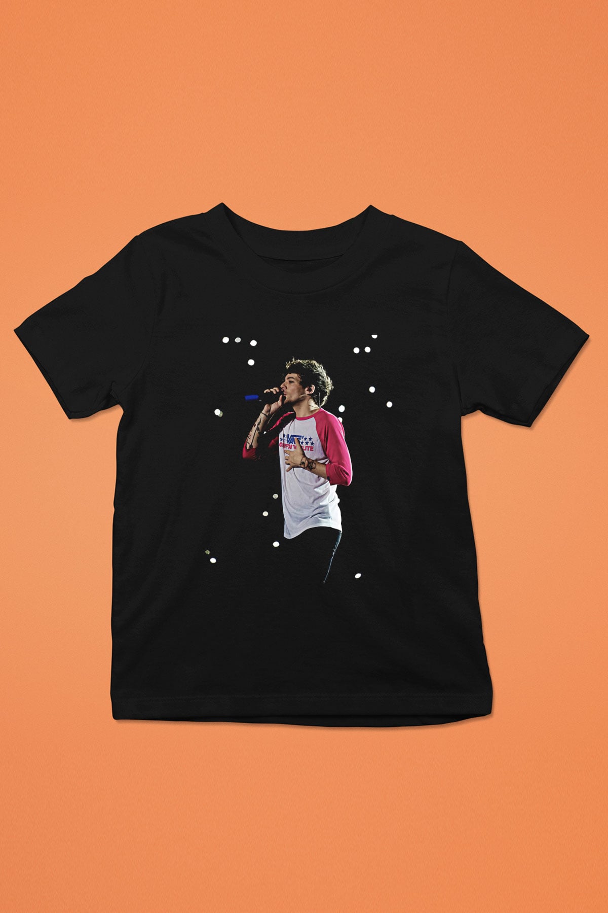 Louis Tomlinson Baskılı Unisex Siyah Çocuk Tişört - Tshirt