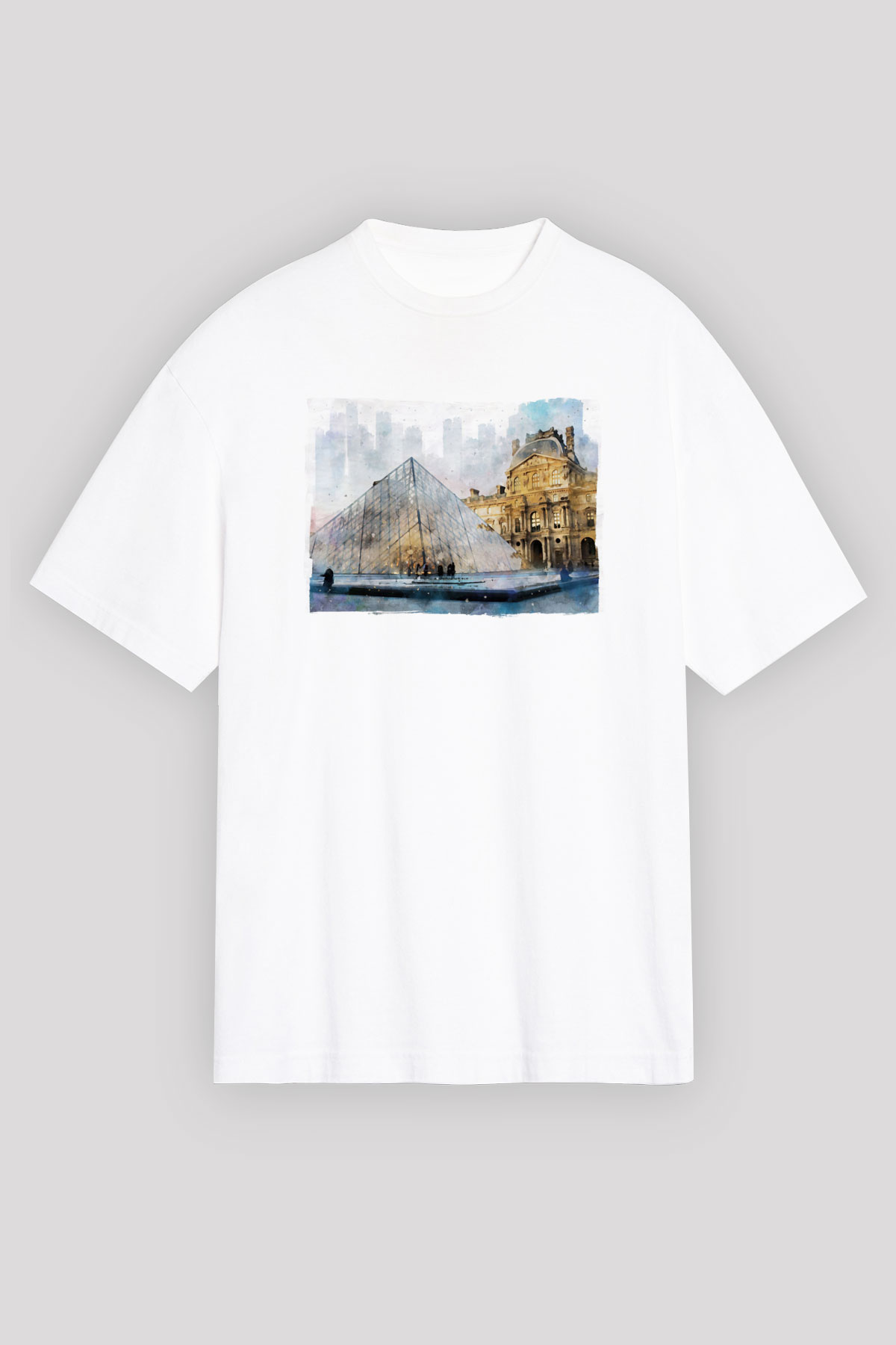 Louvre Müzesi Beyaz Unisex Tişört T-Shirt - TişörtFabrikası