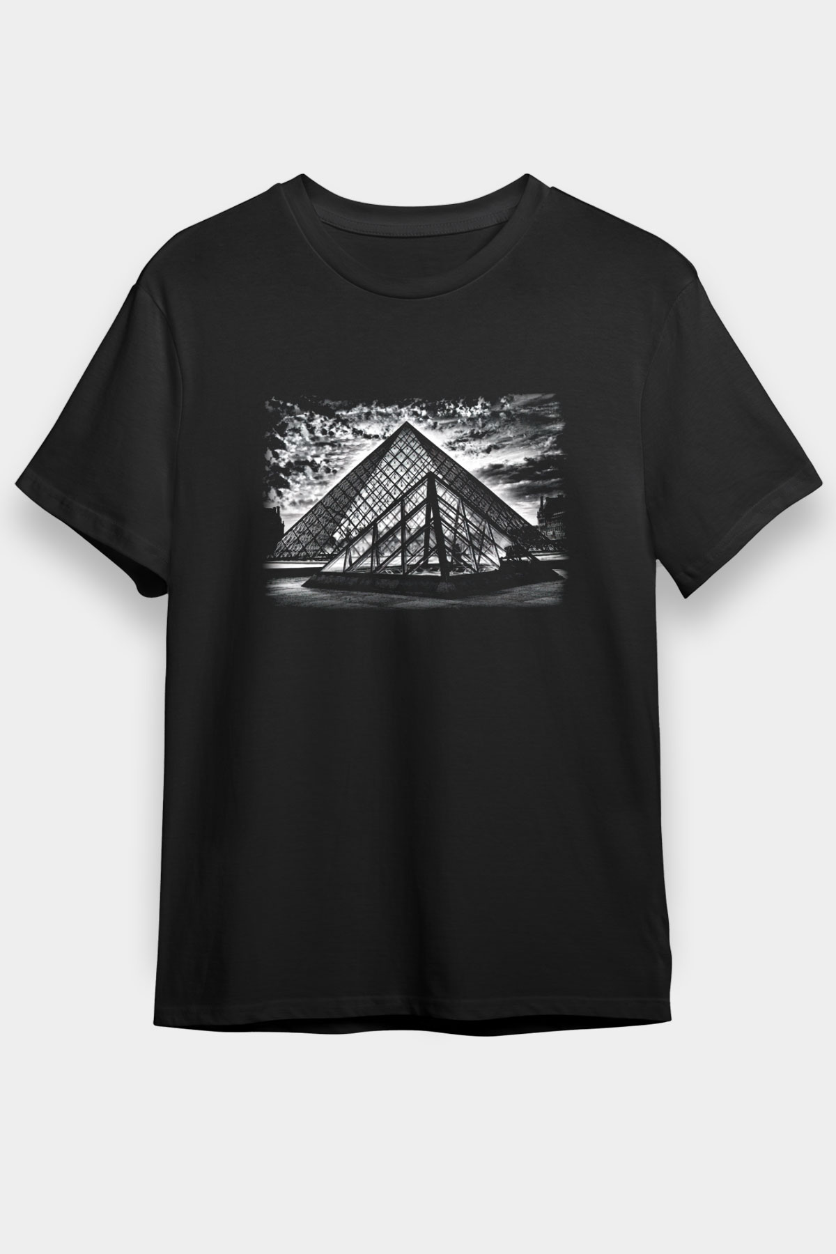 Louvre Müzesi Siyah Unisex Tişört T-Shirt - TişörtFabrikası