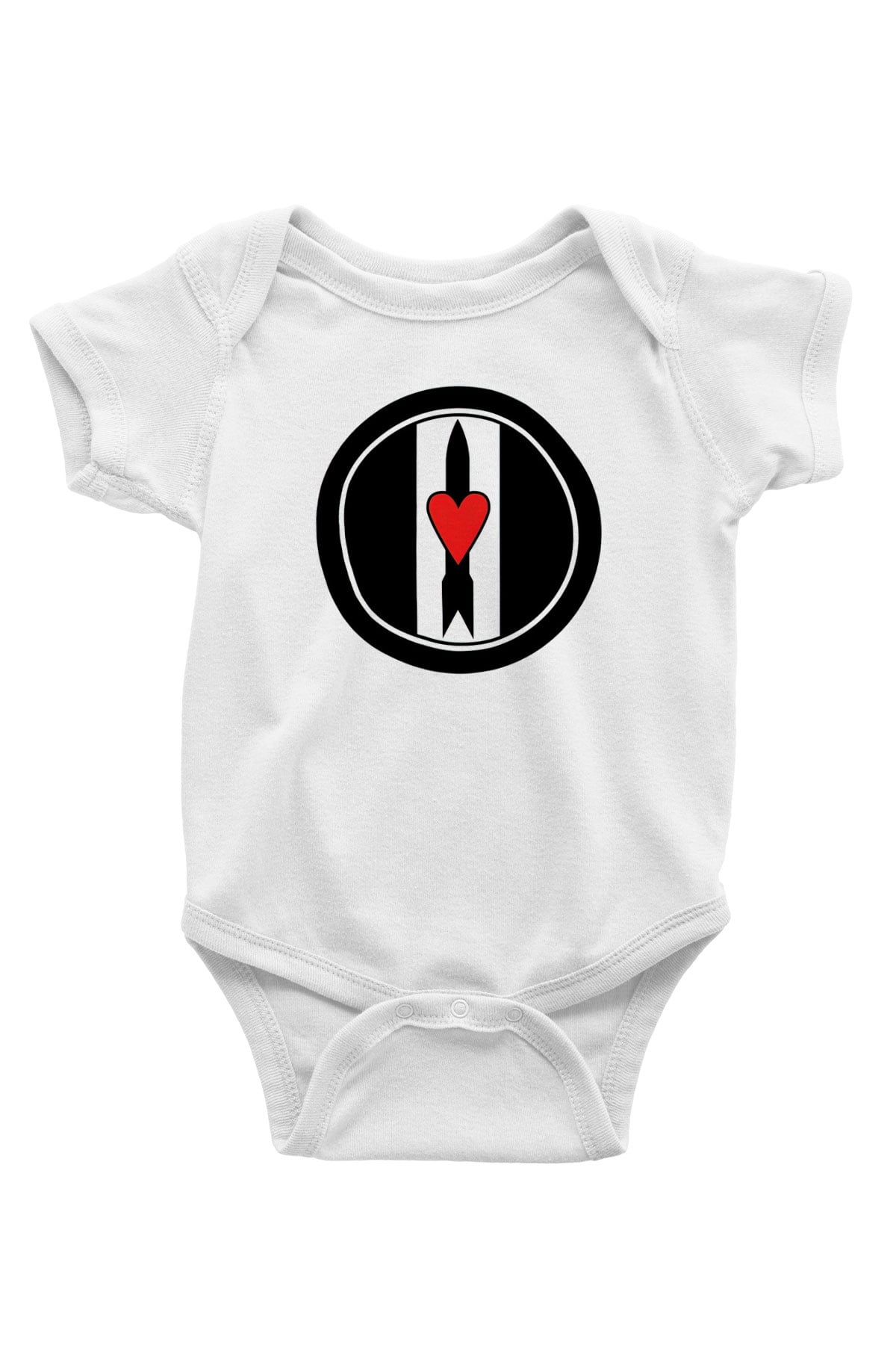Love and Rockets Baskılı Beyaz Unisex Bebek Body - Zıbın