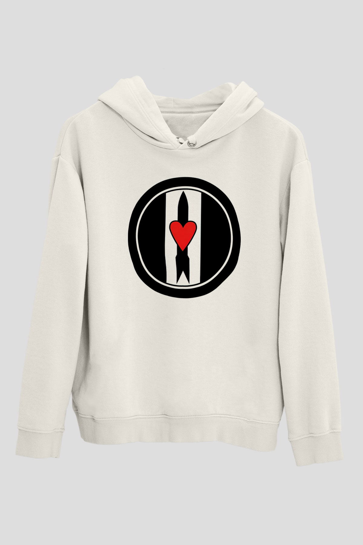 Love and Rockets Beyaz Unisex Kapşonlu Sweatshirt