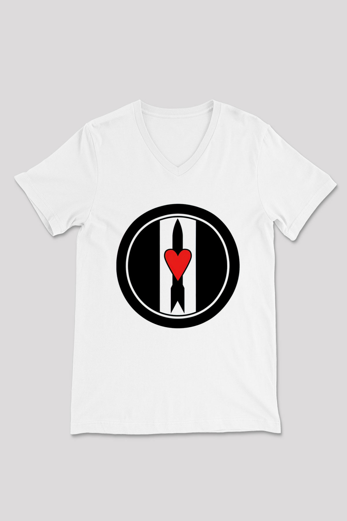 Love and Rockets Beyaz Unisex V Yaka Tişört T-Shirt