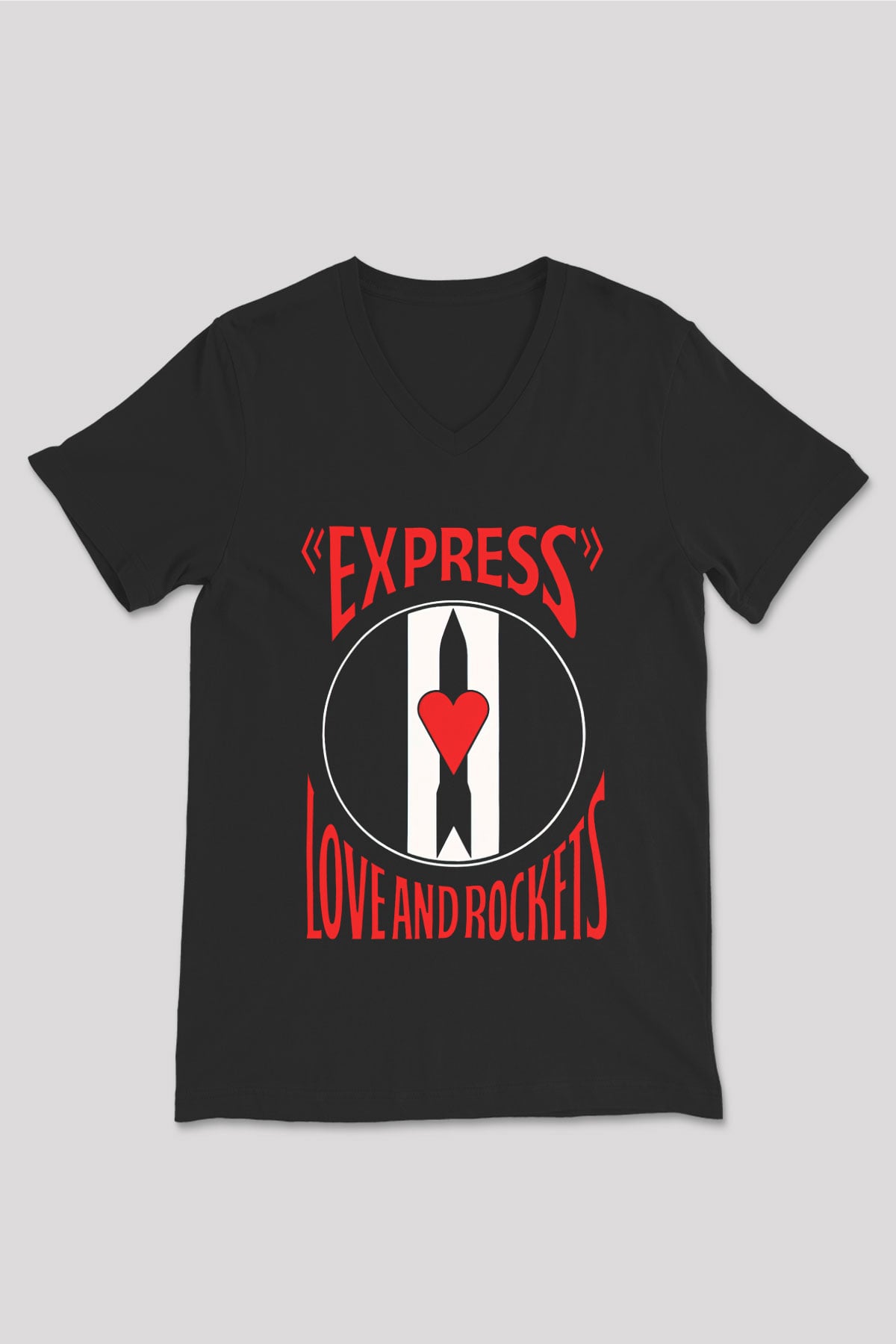 Love and Rockets Siyah Unisex V Yaka Tişört T-Shirt