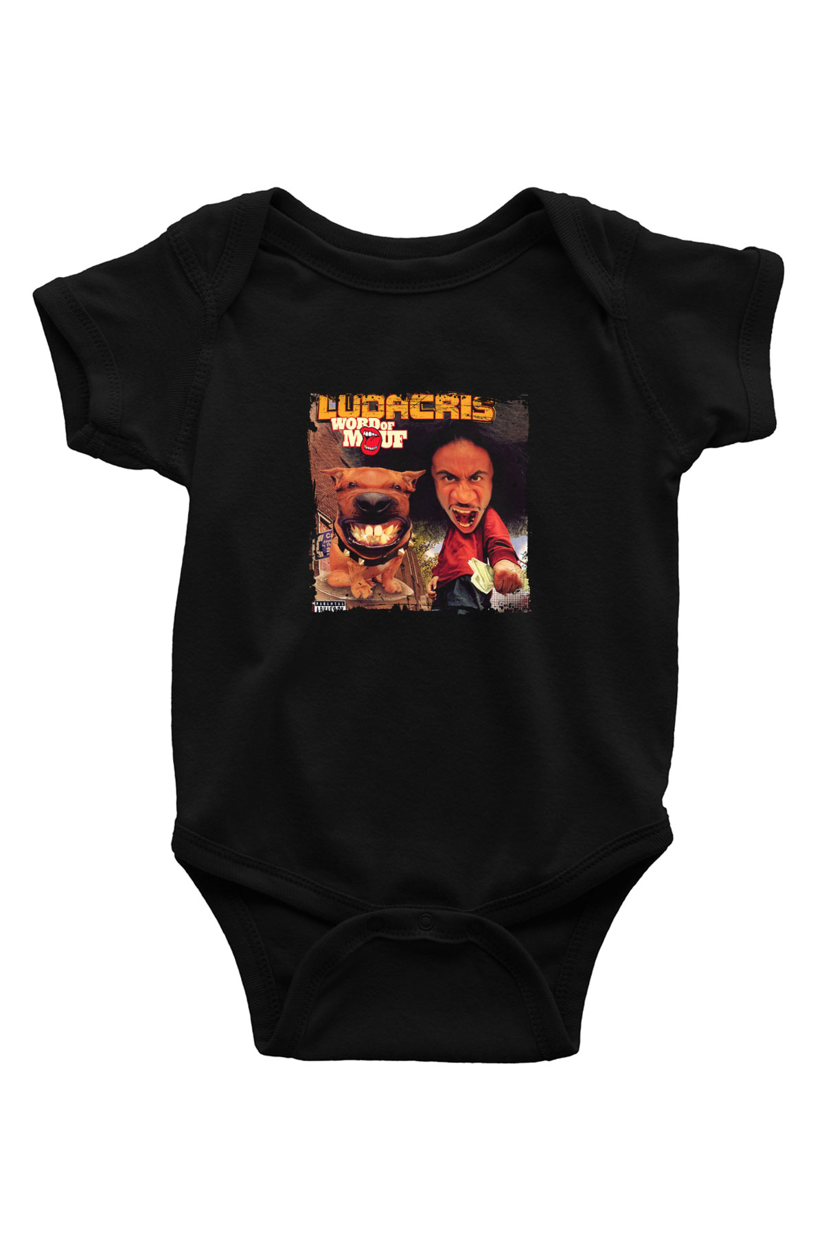 Ludacris Baskılı Unisex Siyah Bebek Body - Zıbın