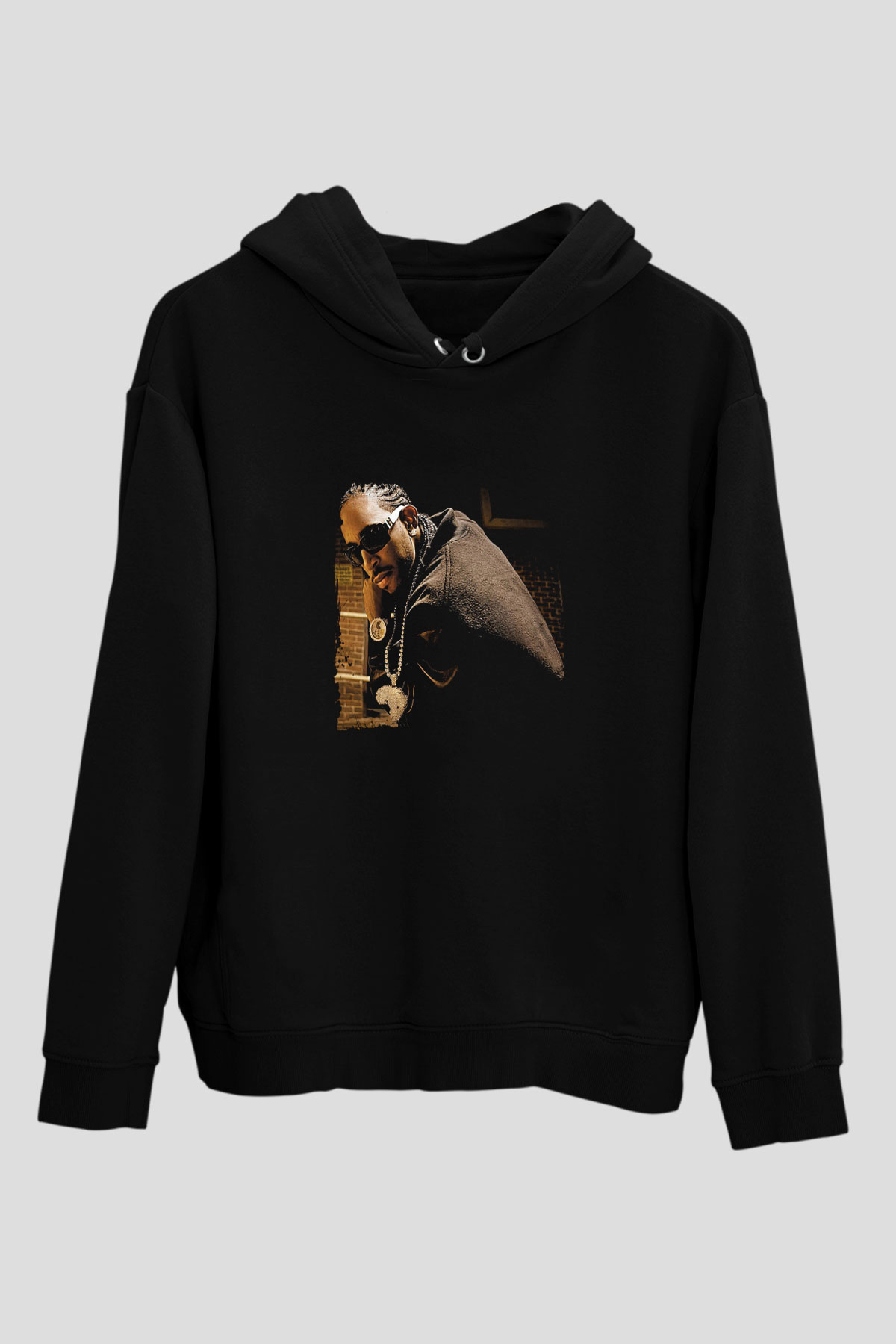 Ludacris Baskılı Unisex Siyah Hoodie