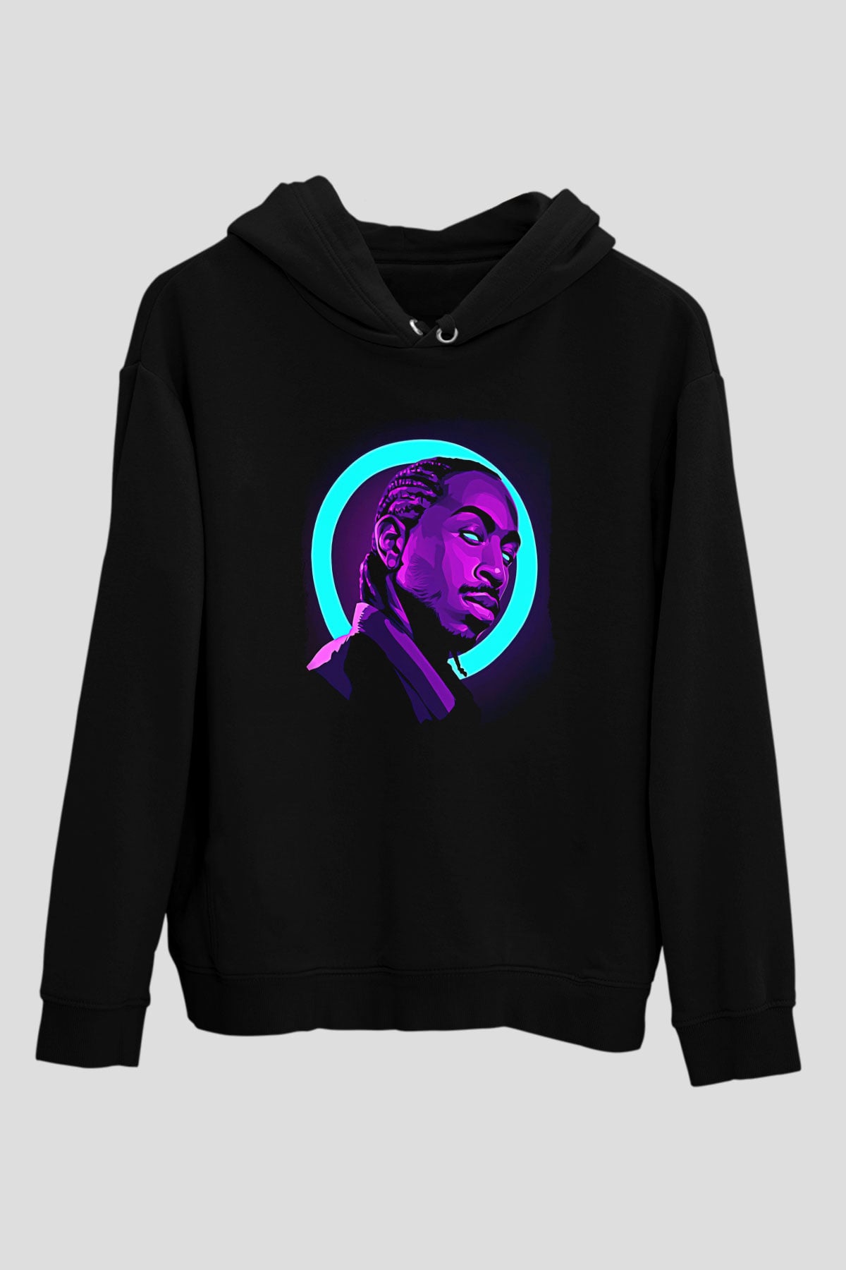 Ludacris Baskılı Unisex Siyah Hoodie