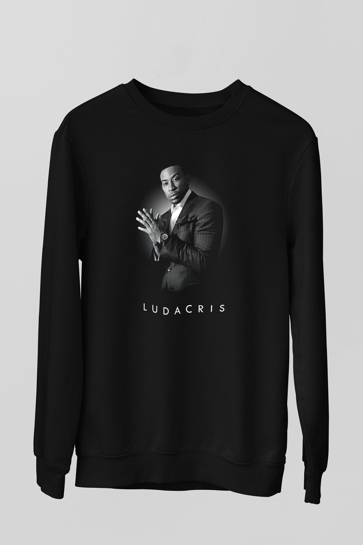 Ludacris Baskılı Unisex Siyah Sweatshirt