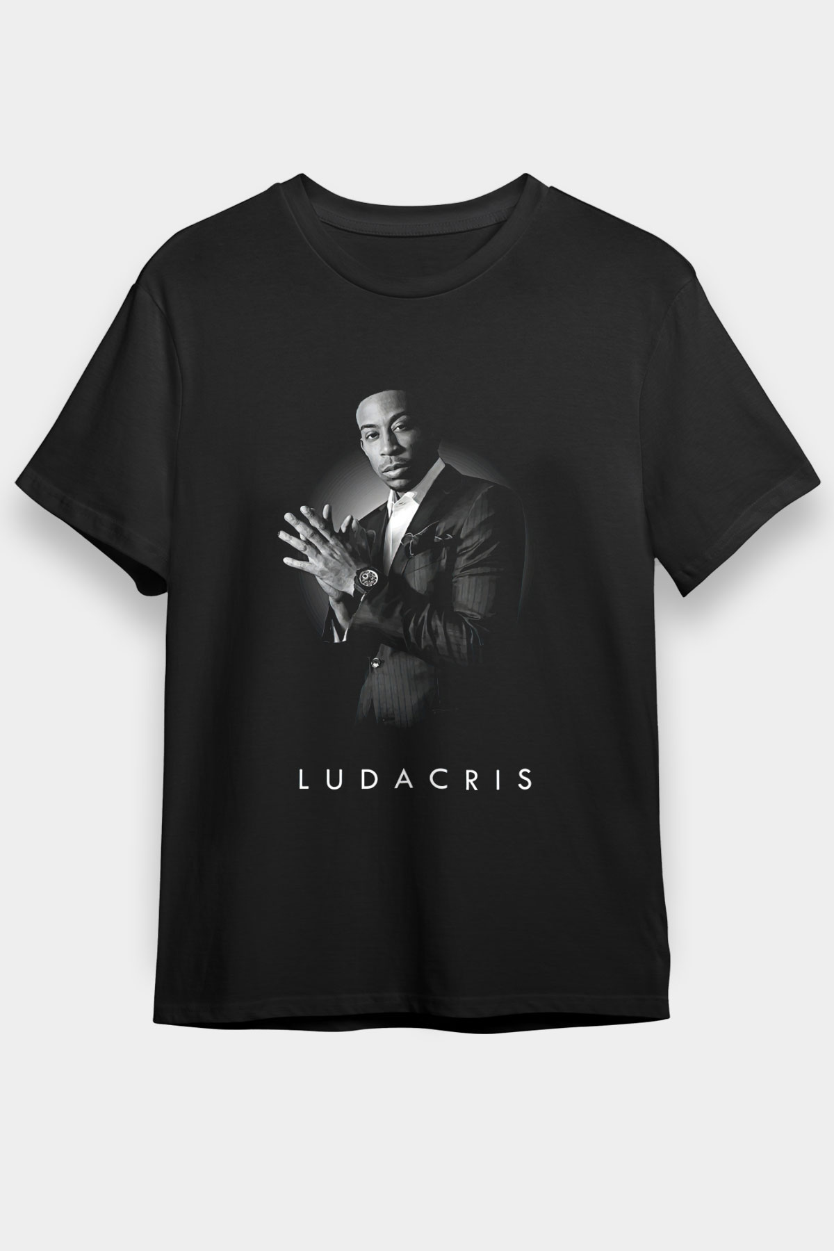 Ludacris Baskılı Unisex Siyah Tişört - Tshirt