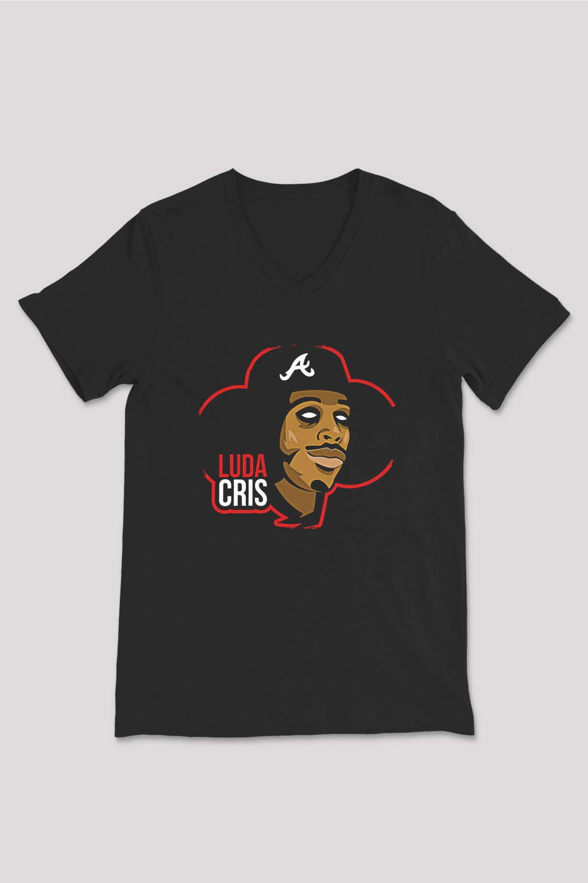 Ludacris Baskılı Unisex Siyah V Yaka Tişört - Tshirt