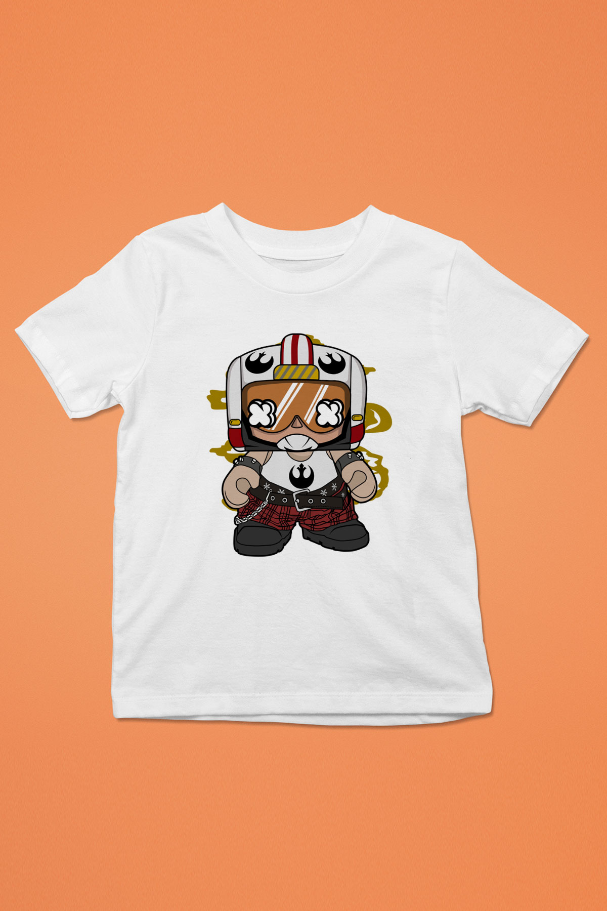 Luke Skypunk Baskılı Beyaz Unisex Çocuk Tişört