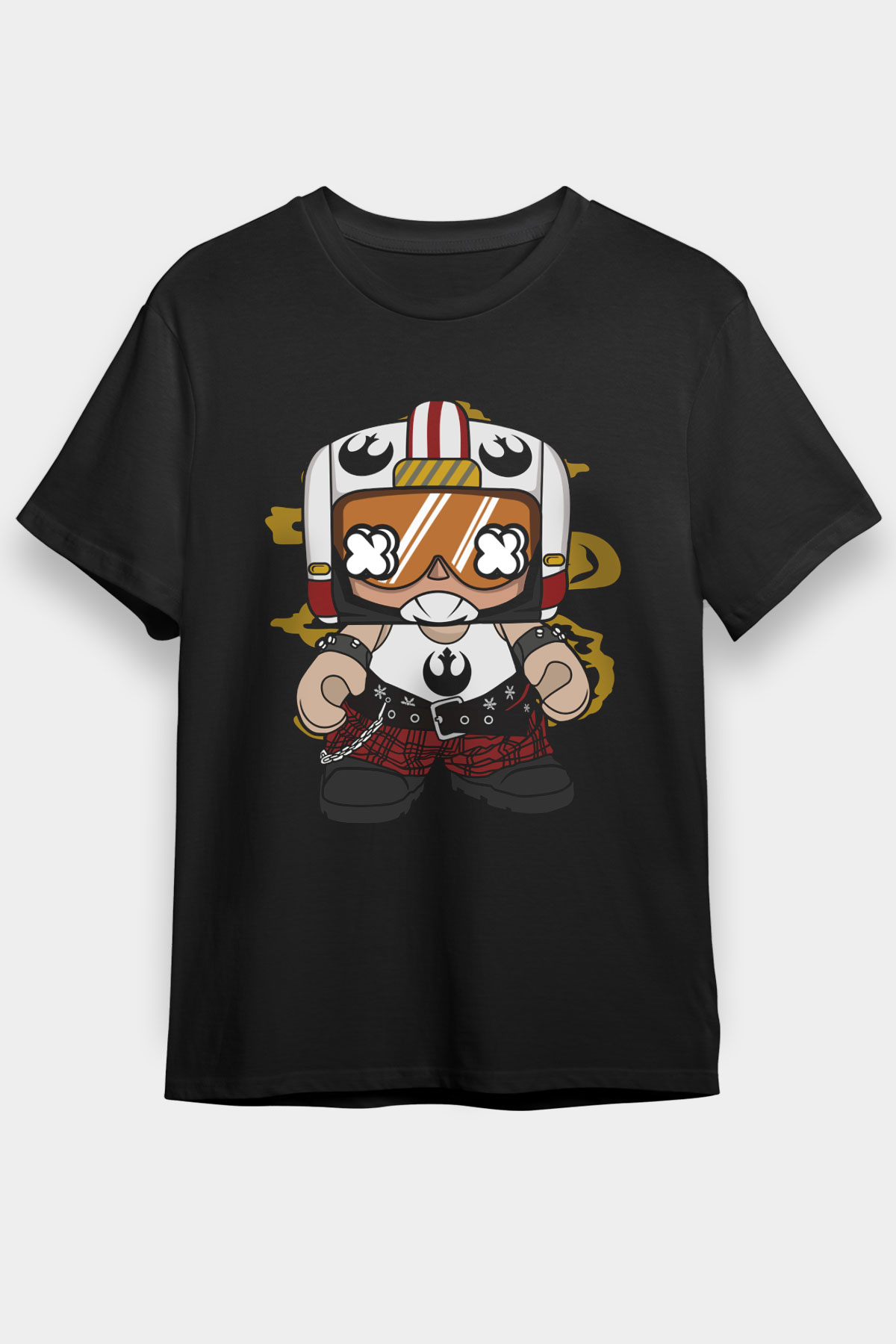 Luke Skypunk Baskılı Siyah Unisex Tişört