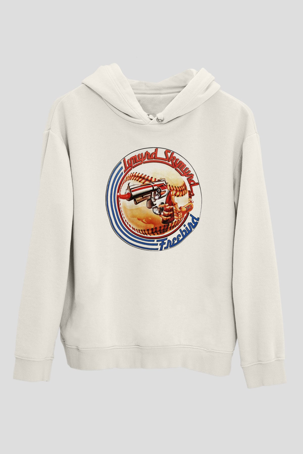 Lynyrd Skynyrd Beyaz Unisex Kapşonlu Sweatshirt