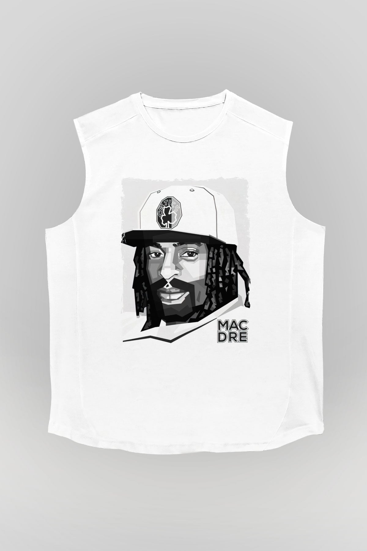 Mac Dre Beyaz Unisex Kolsuz Tişört