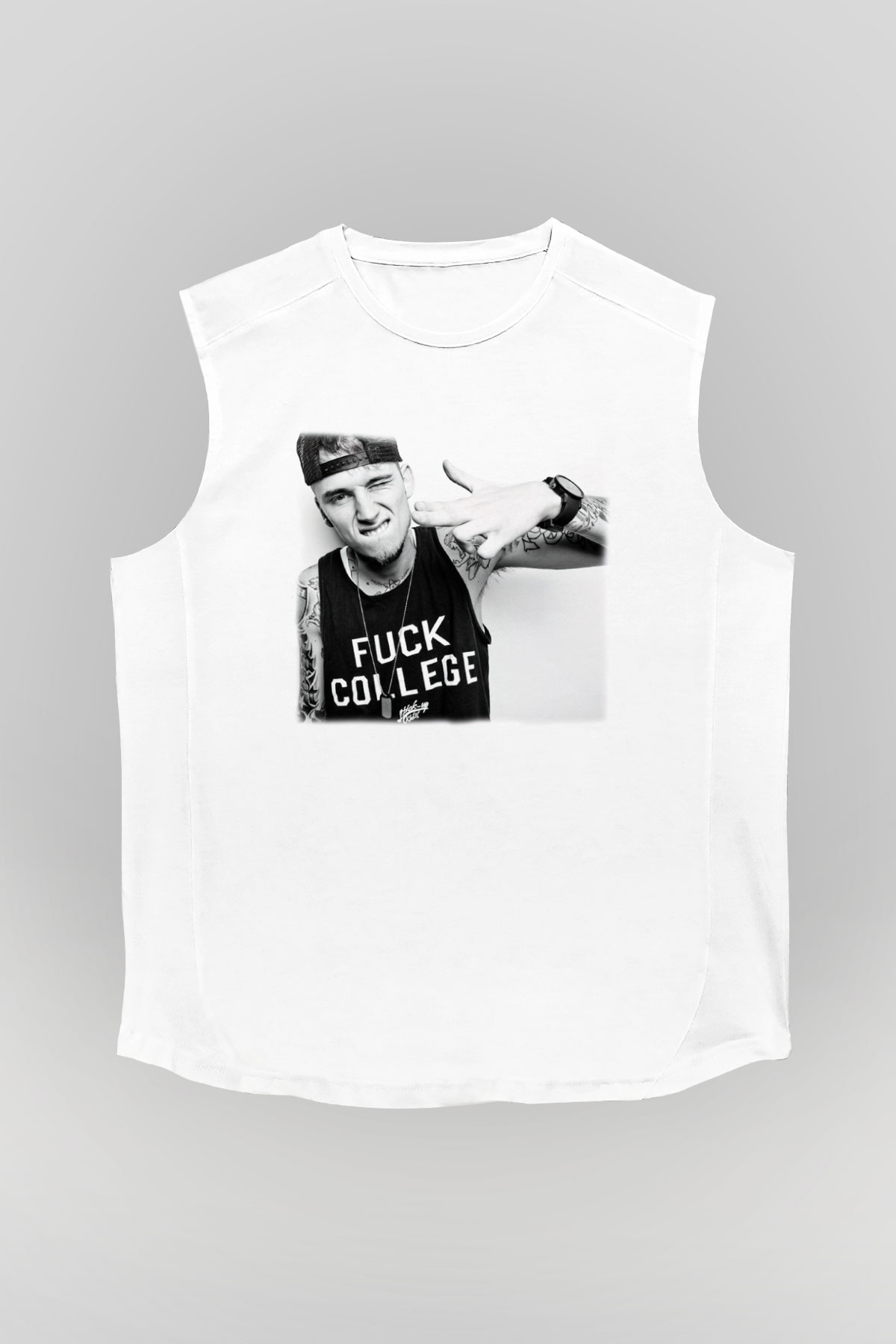 Machine Gun Kelly Beyaz Unisex Kolsuz Tişört