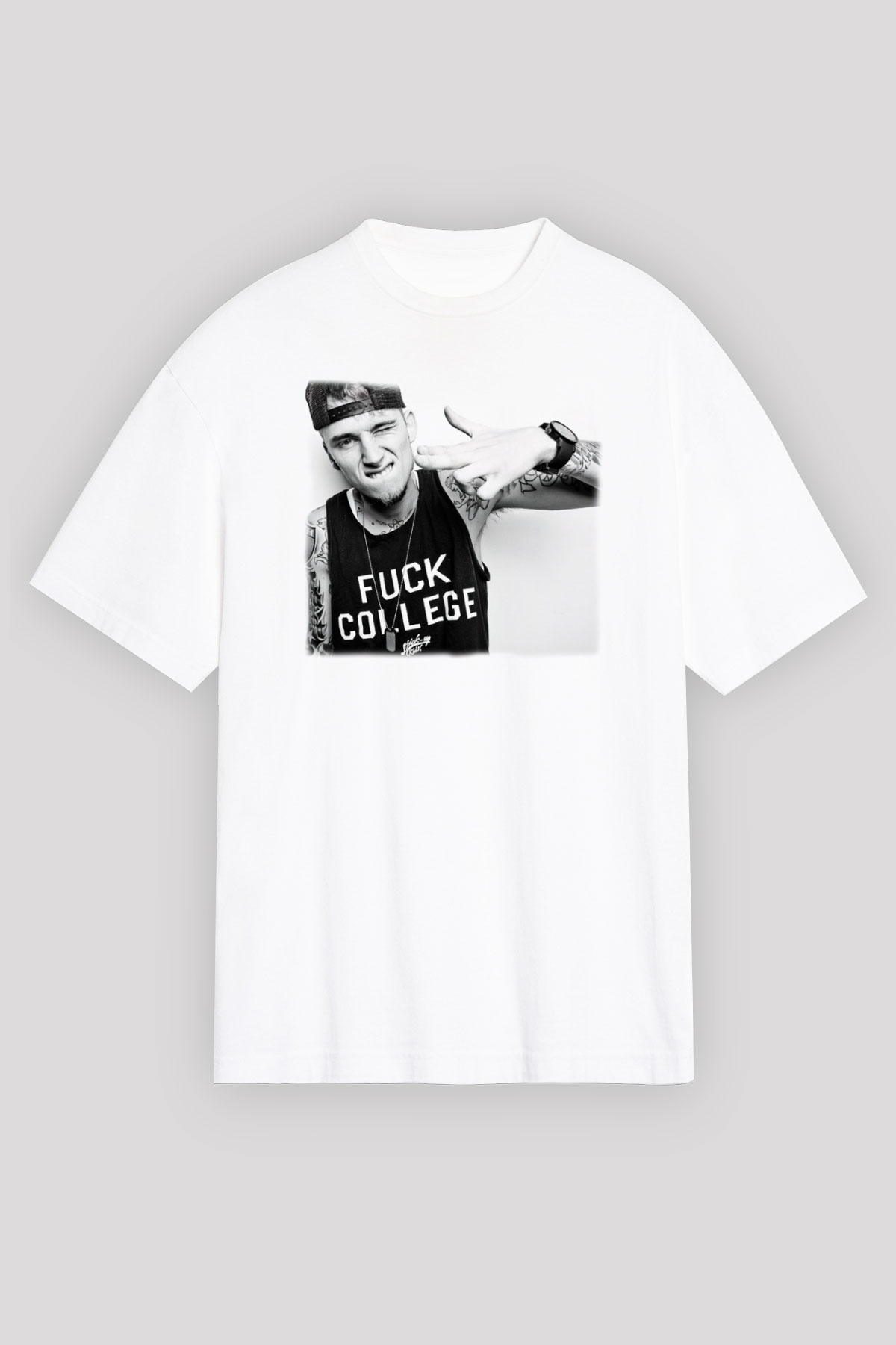 Machine Gun Kelly Beyaz Unisex Oversize Tişört T-Shirt