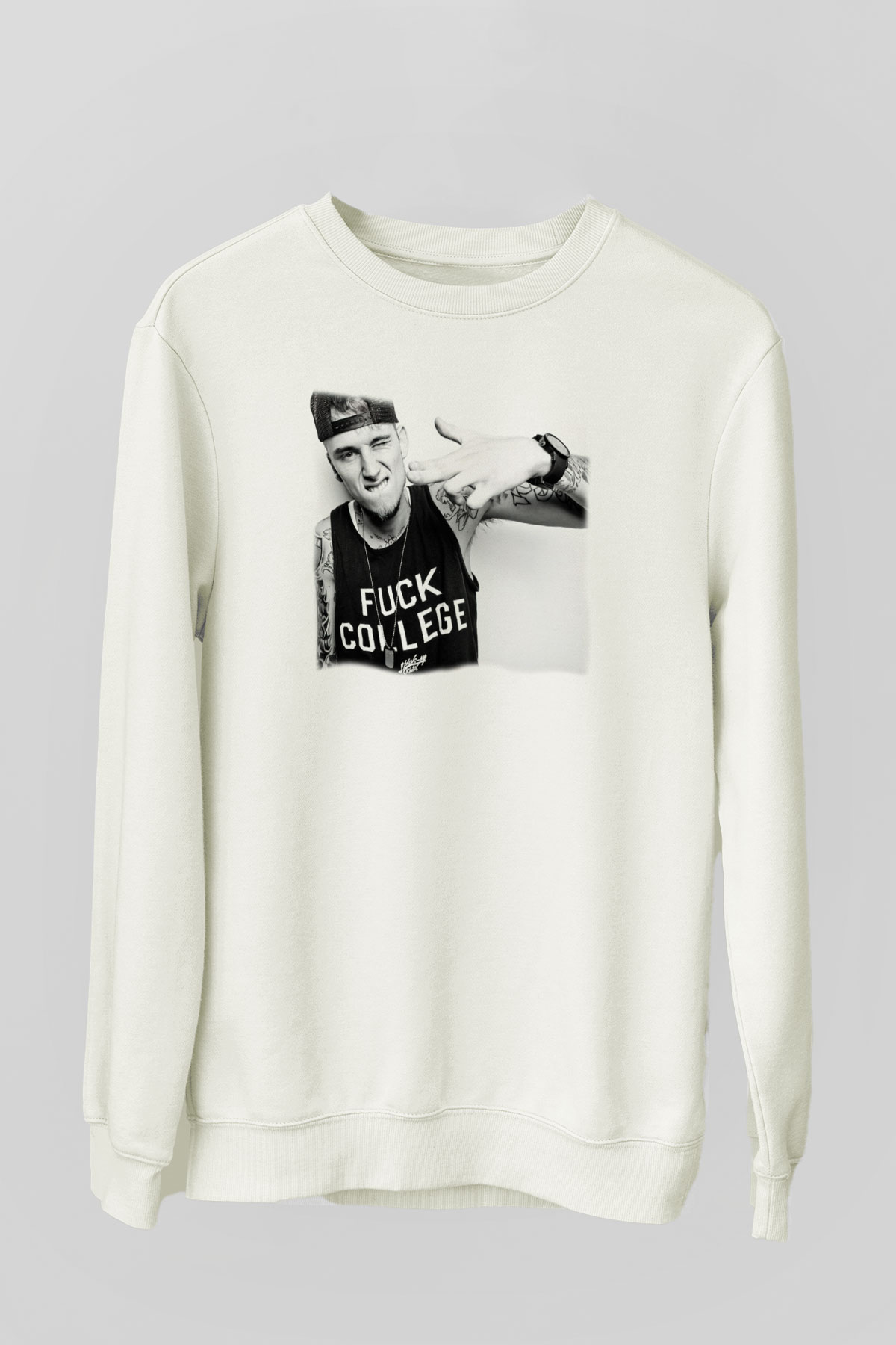 Machine Gun Kelly Beyaz Unisex Sweatshirt
