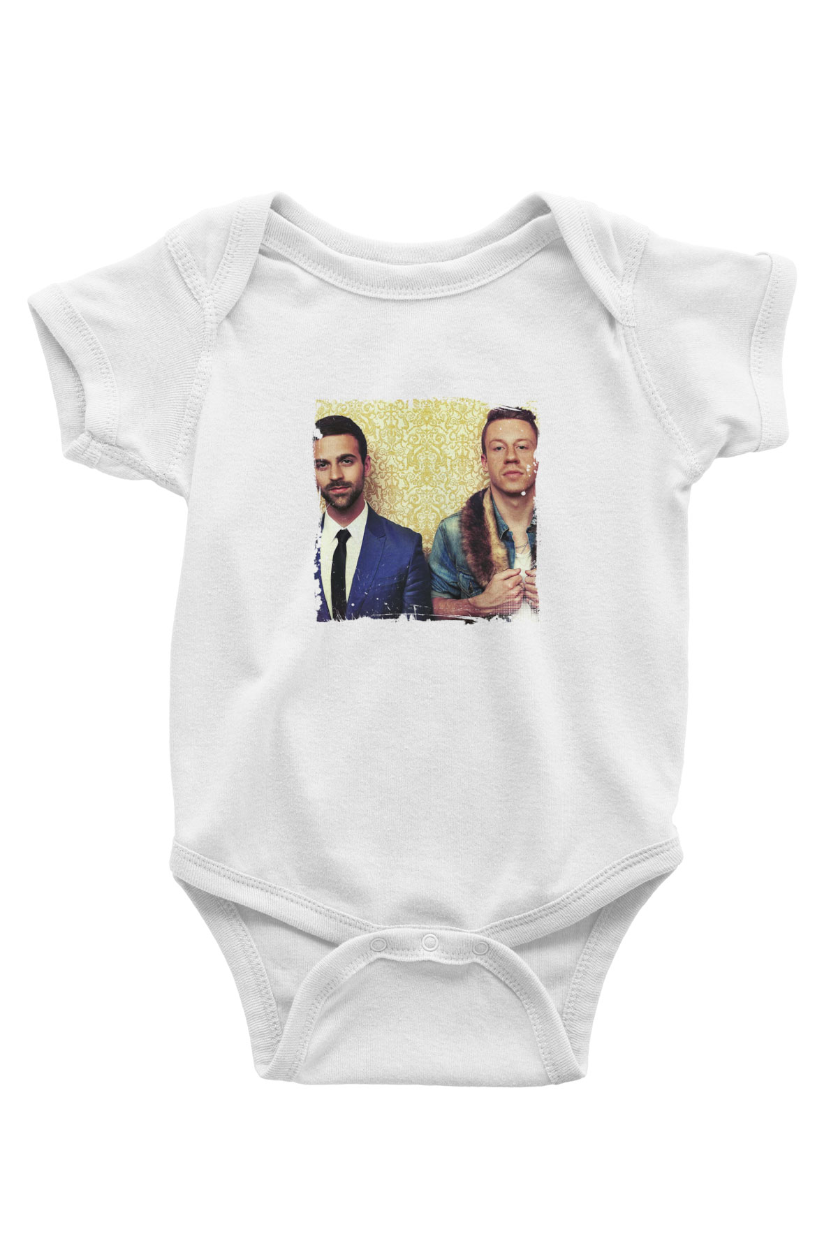 Macklemore Baskılı Unisex Beyaz Bebek Body - Zıbın