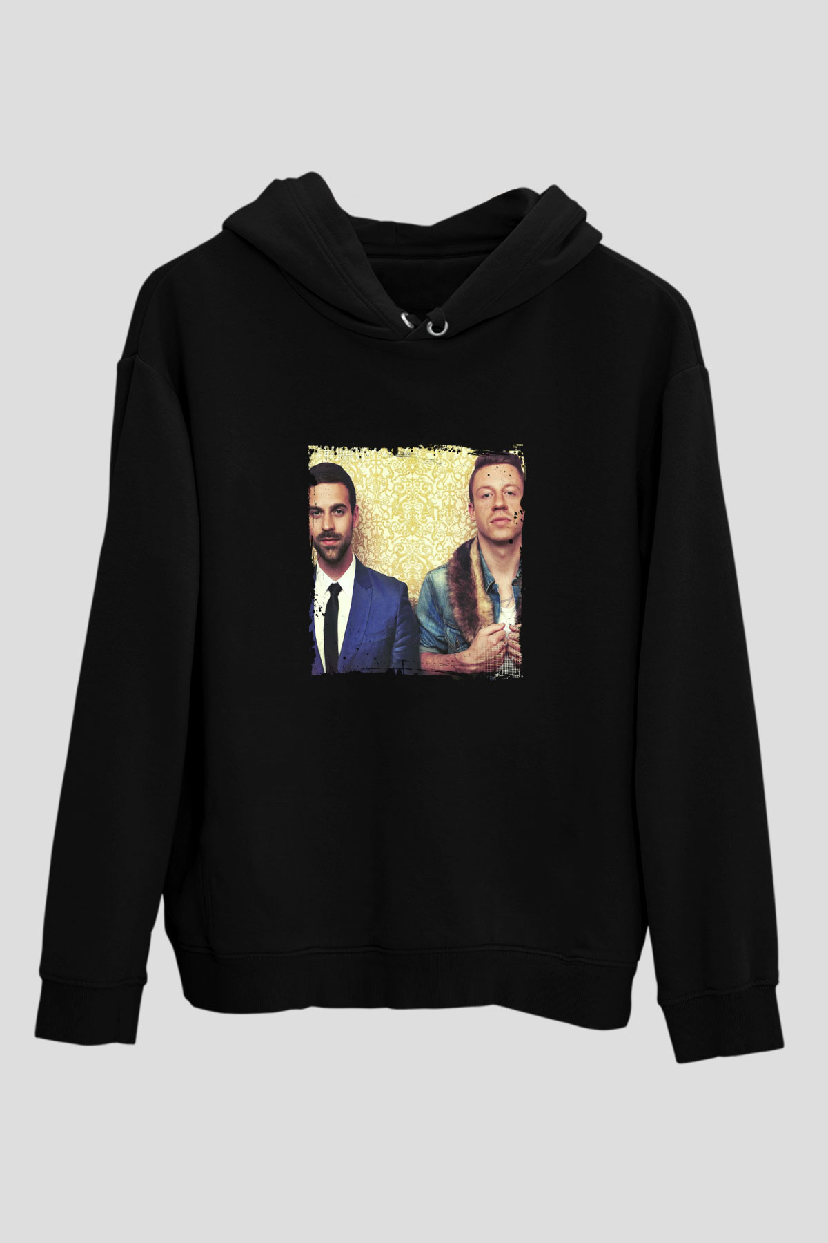 Macklemore Baskılı Unisex Siyah Hoodie