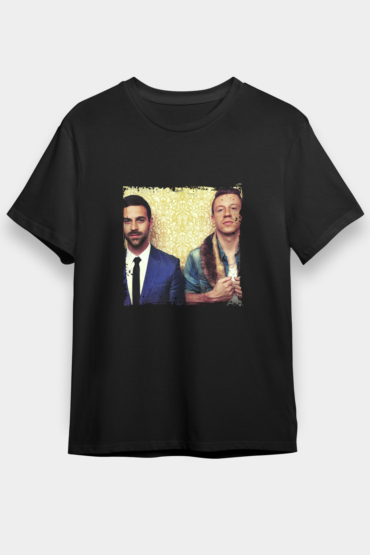 Macklemore Baskılı Unisex Siyah Tişört