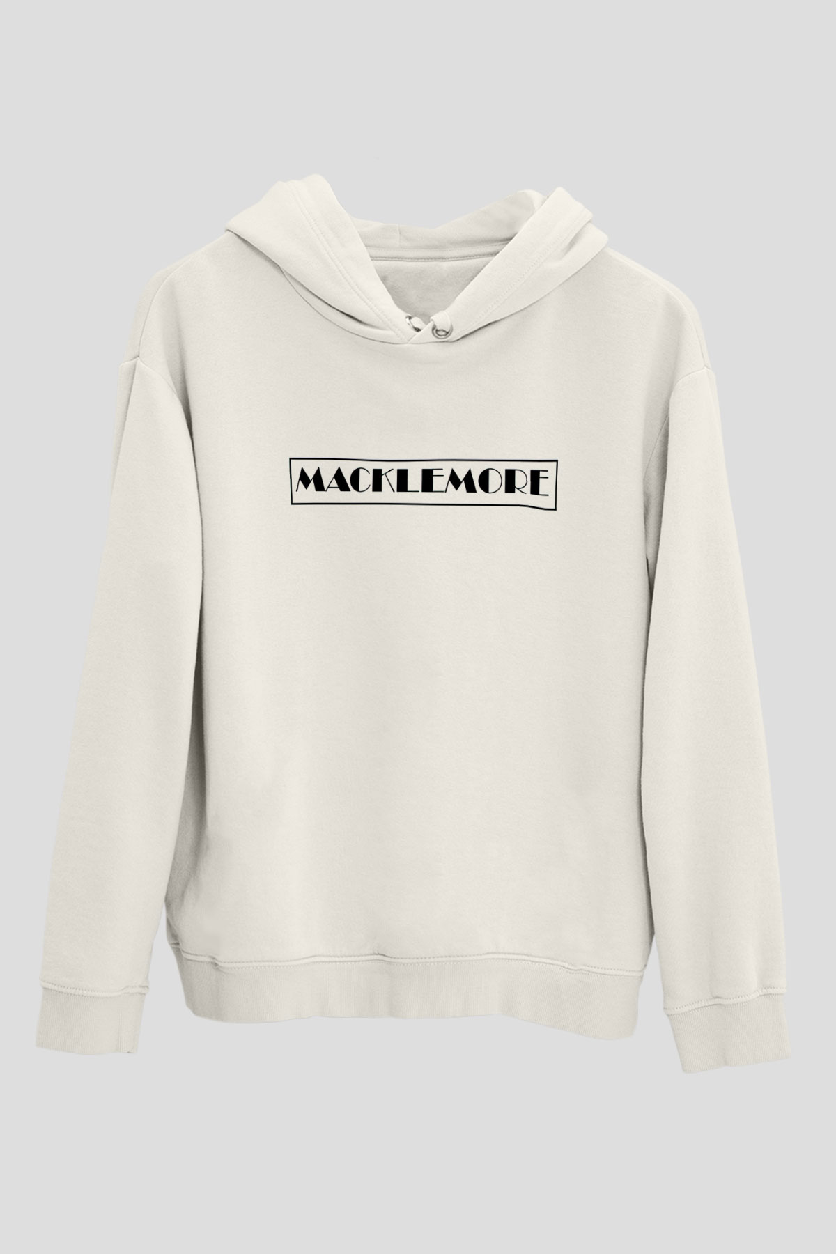 Macklemore Beyaz Unisex Kapüşonlu Sweatshirt