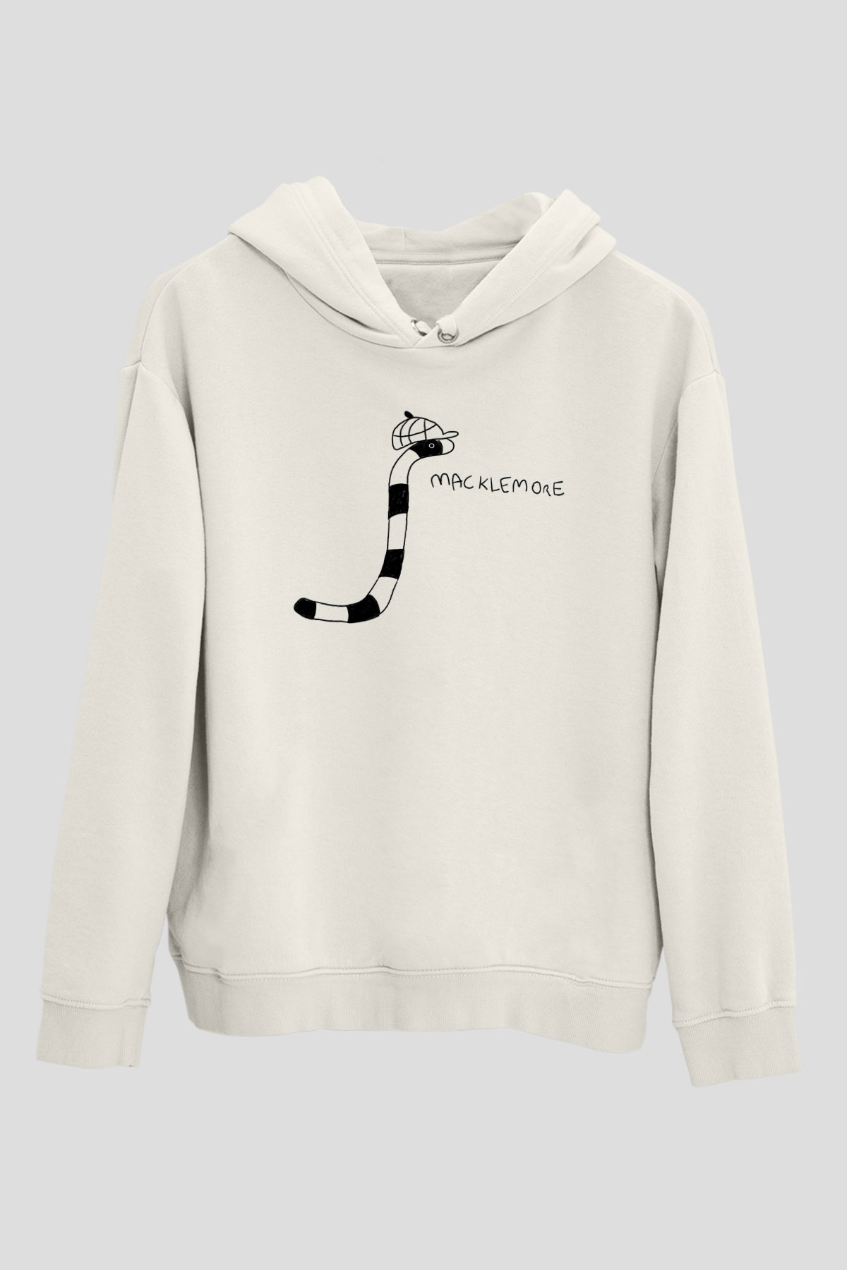 Macklemore Beyaz Unisex Kapüşonlu Sweatshirt