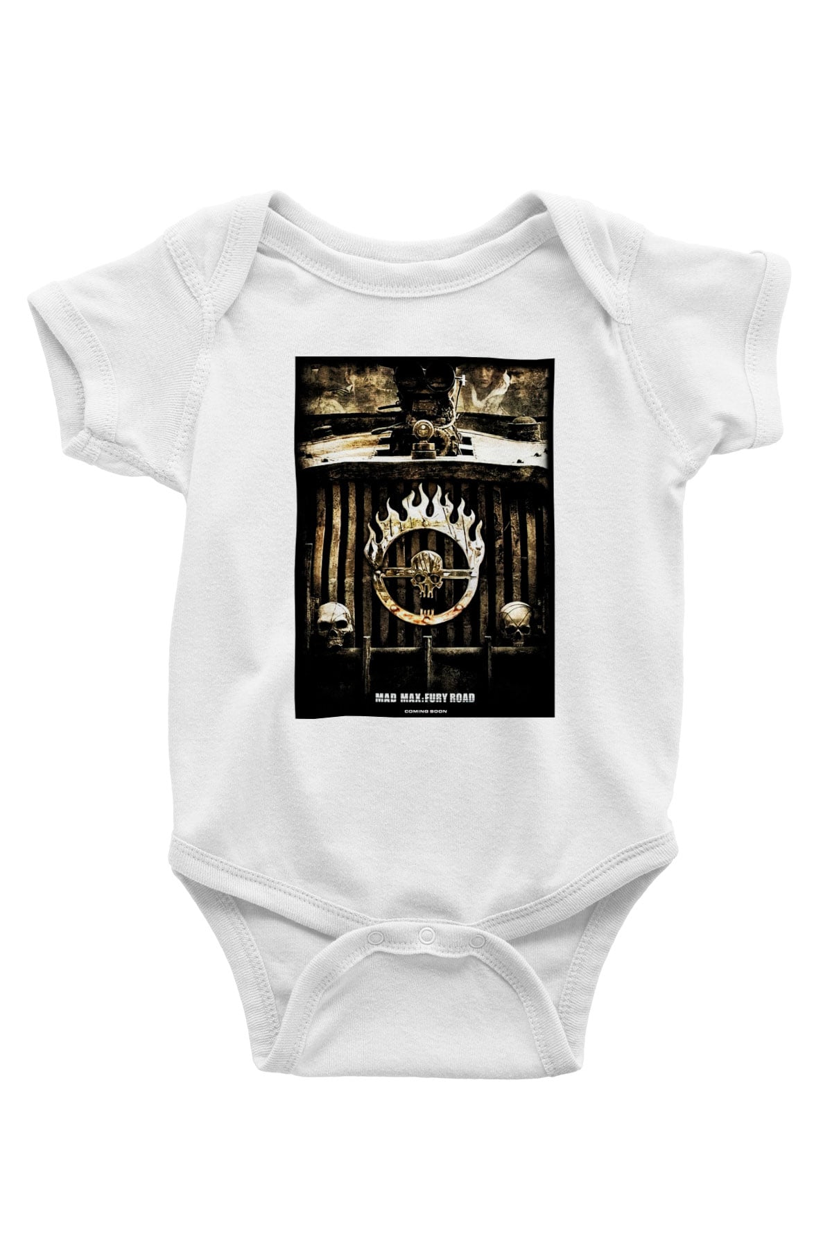 Mad Max Baskılı Beyaz Unisex Bebek Body - Zıbın