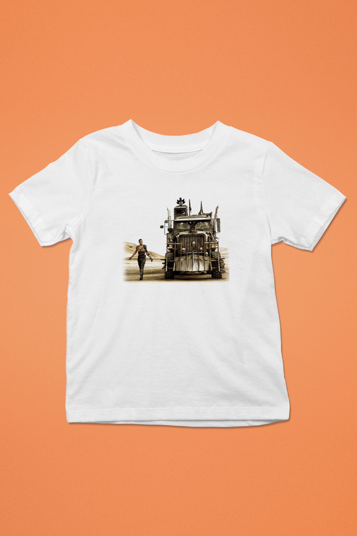 Mad Max Baskılı Beyaz Unisex Çocuk Tişört