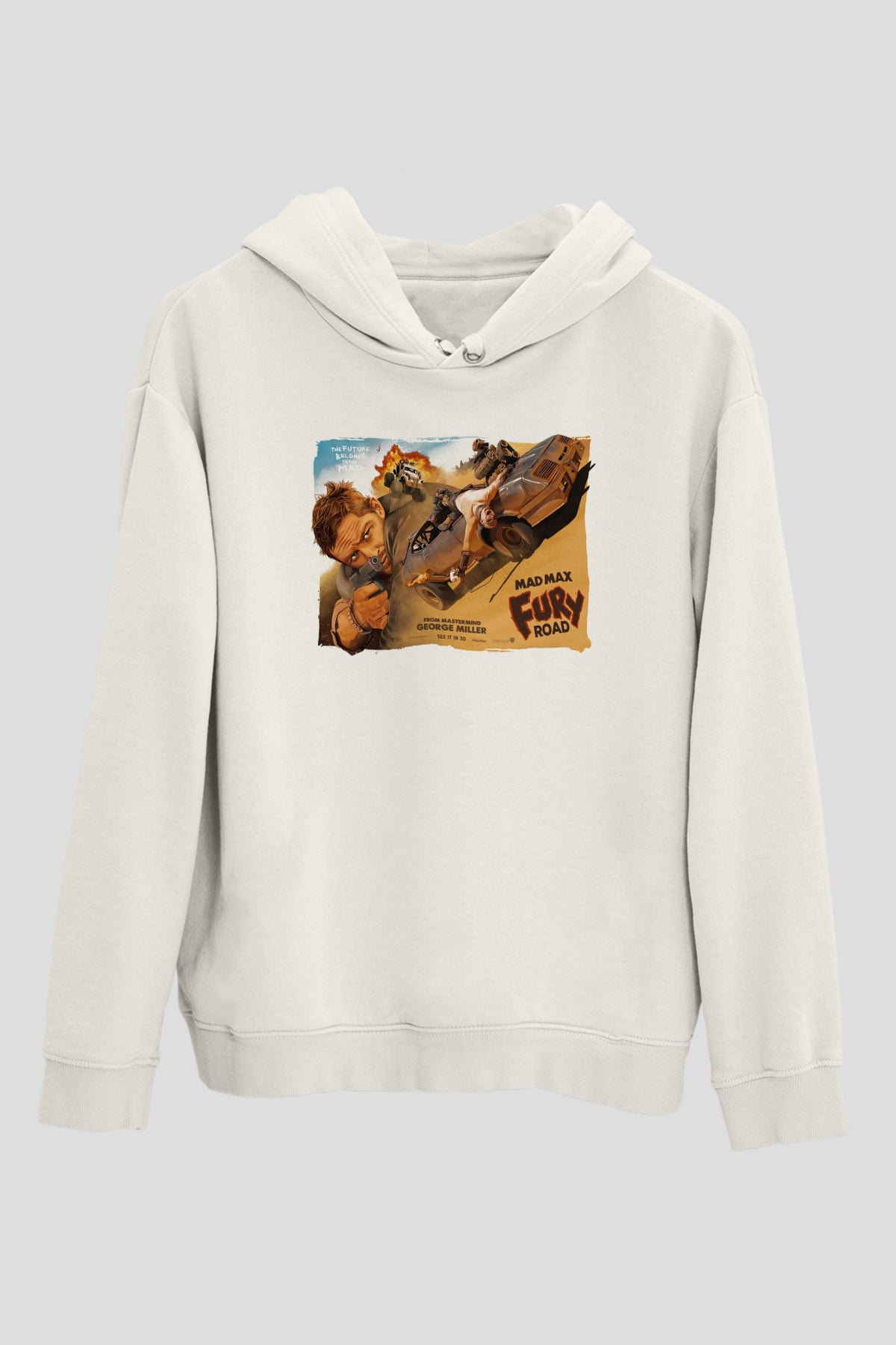 Mad Max Beyaz Unisex Hoodie
