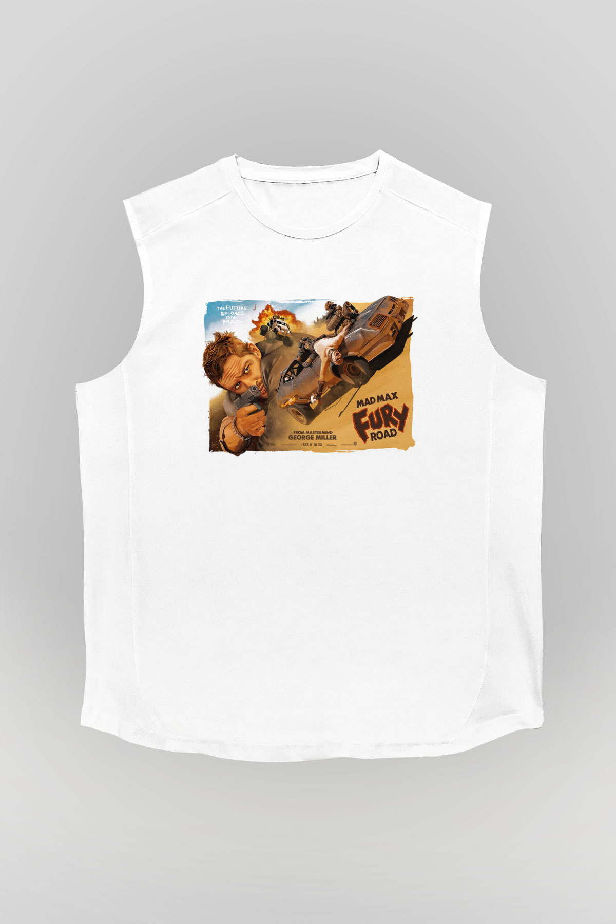 Mad Max Beyaz Unisex Kolsuz Tişört