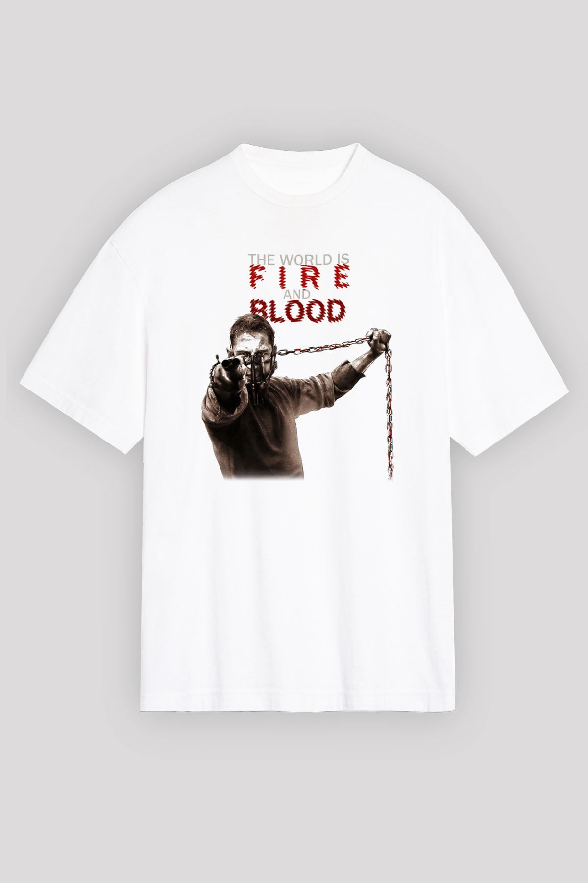 Mad Max Beyaz Unisex Oversize Tişört T-Shirt