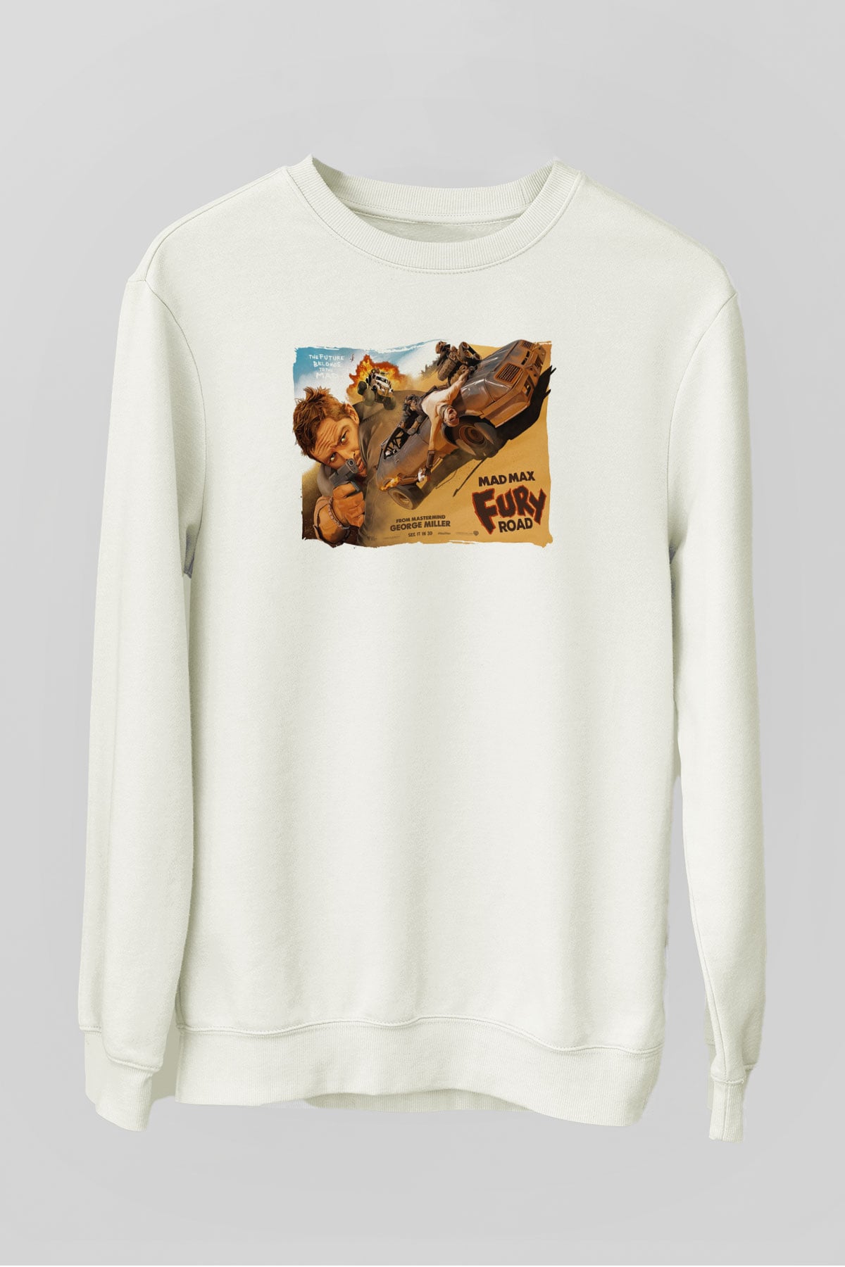 Mad Max Beyaz Unisex Sweatshirt