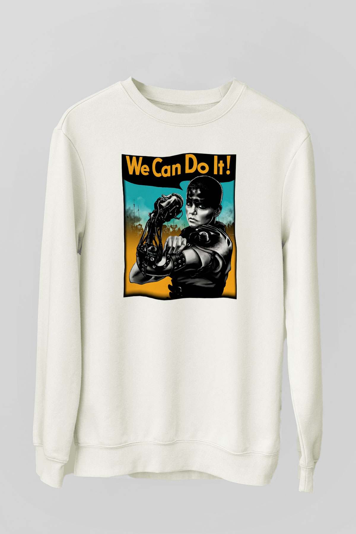 Mad Max Beyaz Unisex Sweatshirt