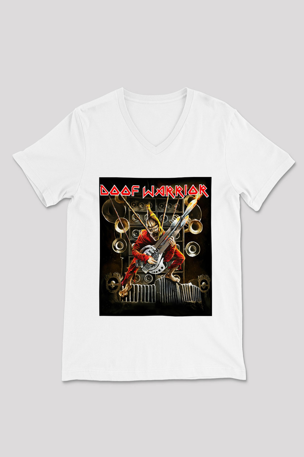 Mad Max Beyaz Unisex V Yaka Tişört T-Shirt
