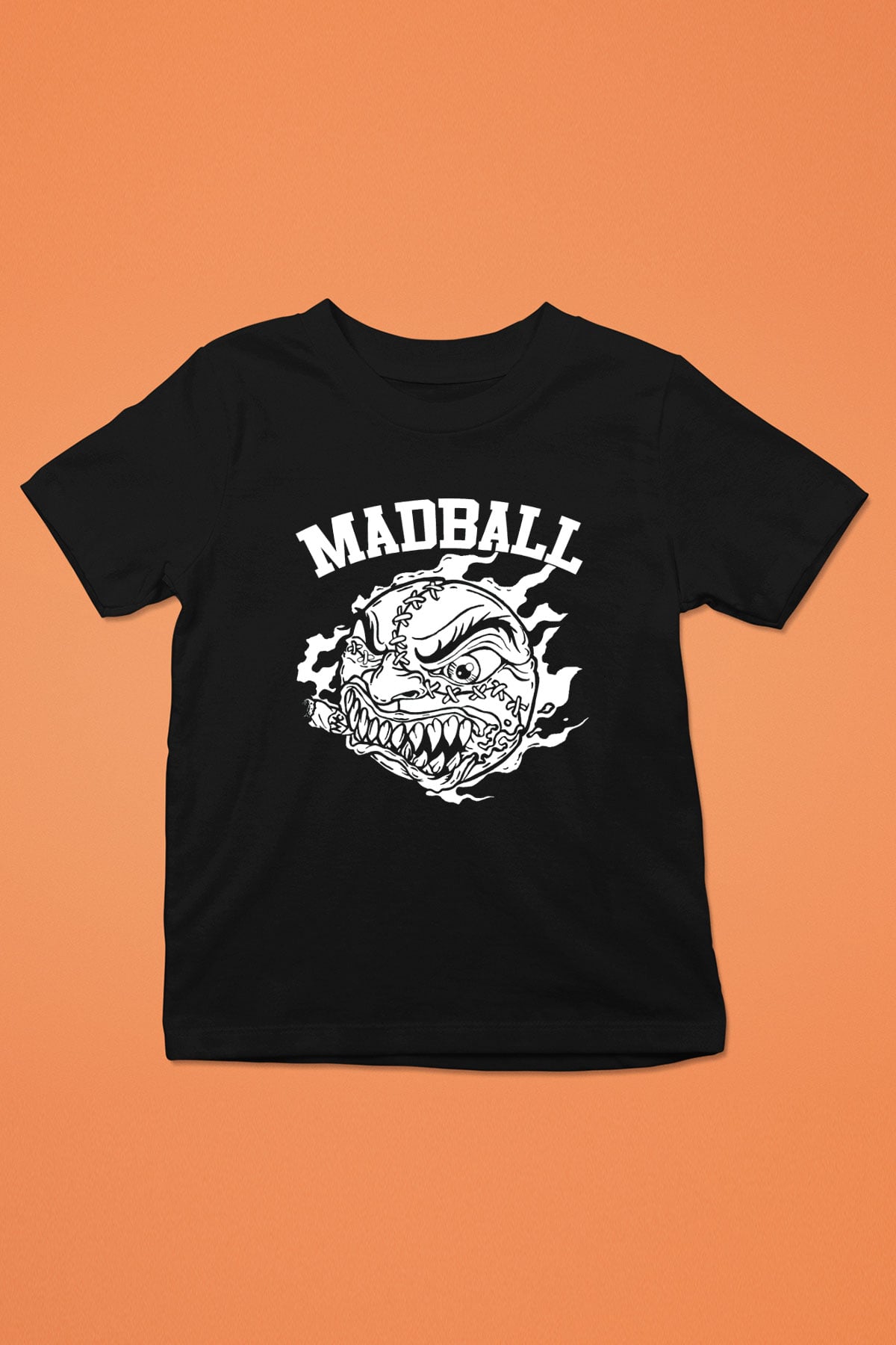 Madball Baskılı Siyah Unisex Çocuk Tişört
