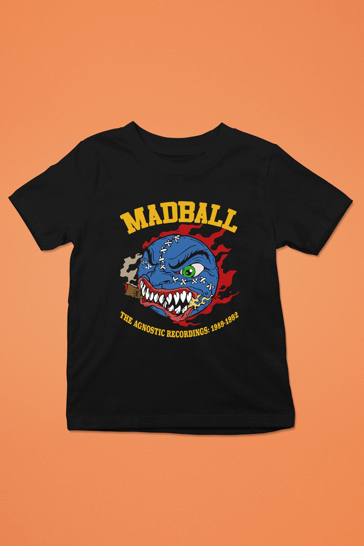 Madball Baskılı Siyah Unisex Çocuk Tişört