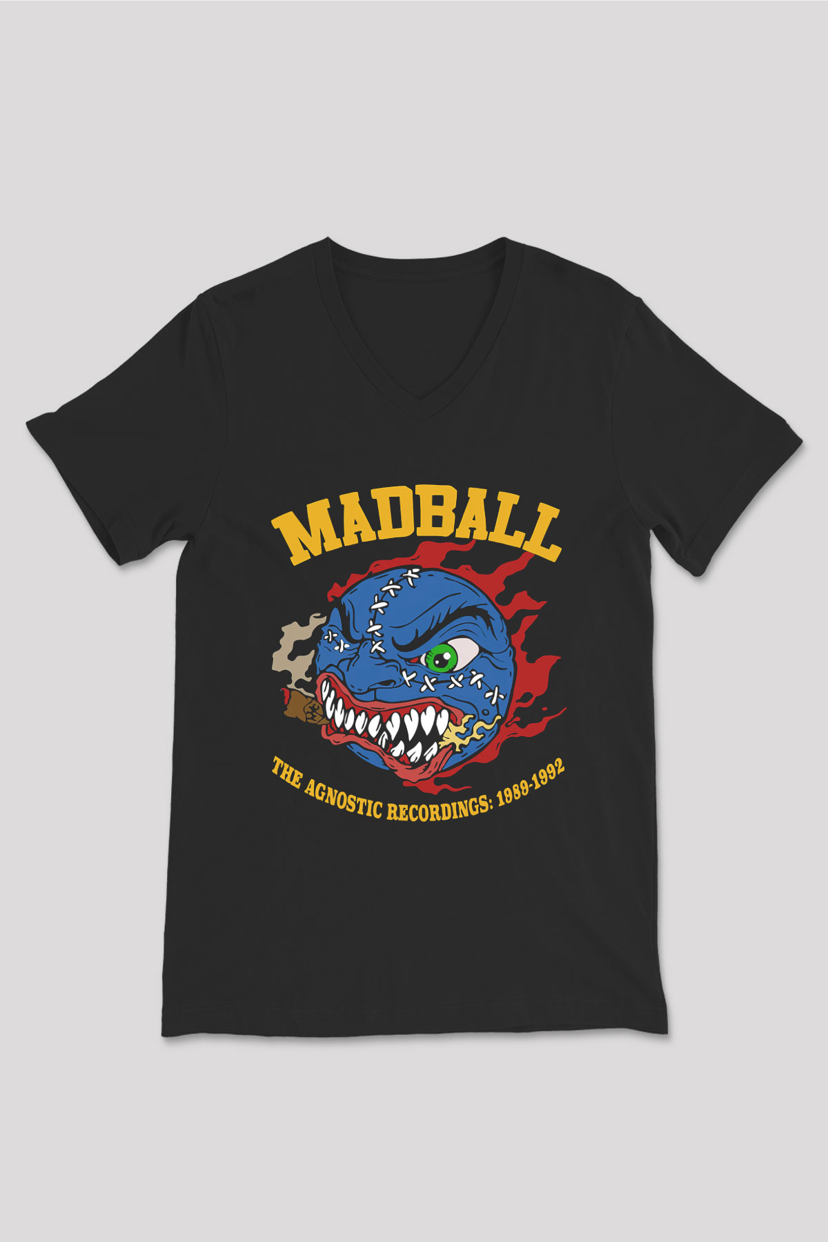 Madball Siyah Unisex V Yaka Tişört T-Shirt