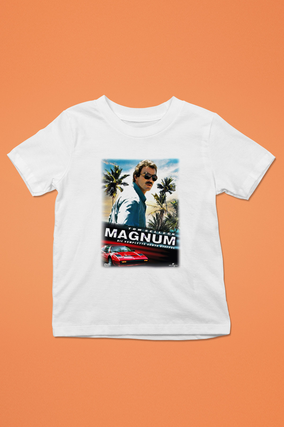 Magnum P.I. Baskılı Beyaz Unisex Çocuk Tişört
