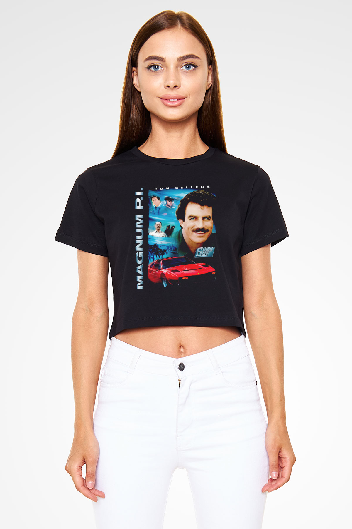 Magnum P.I. Siyah  Crop Top Tişört