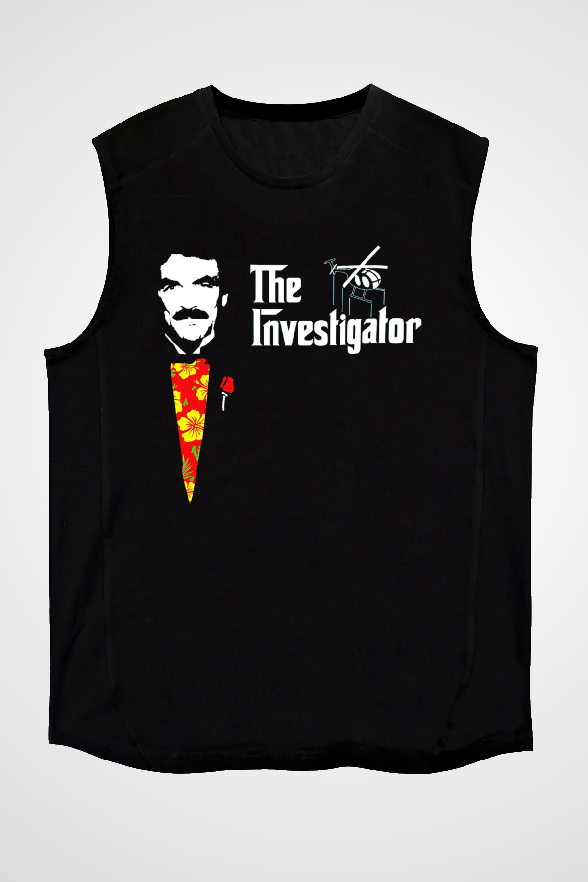 Magnum P.I. Siyah Unisex Kolsuz Tişört