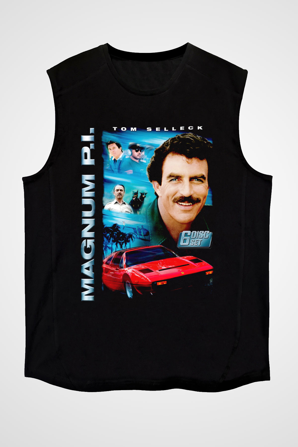 Magnum P.I. Siyah Unisex Kolsuz Tişört