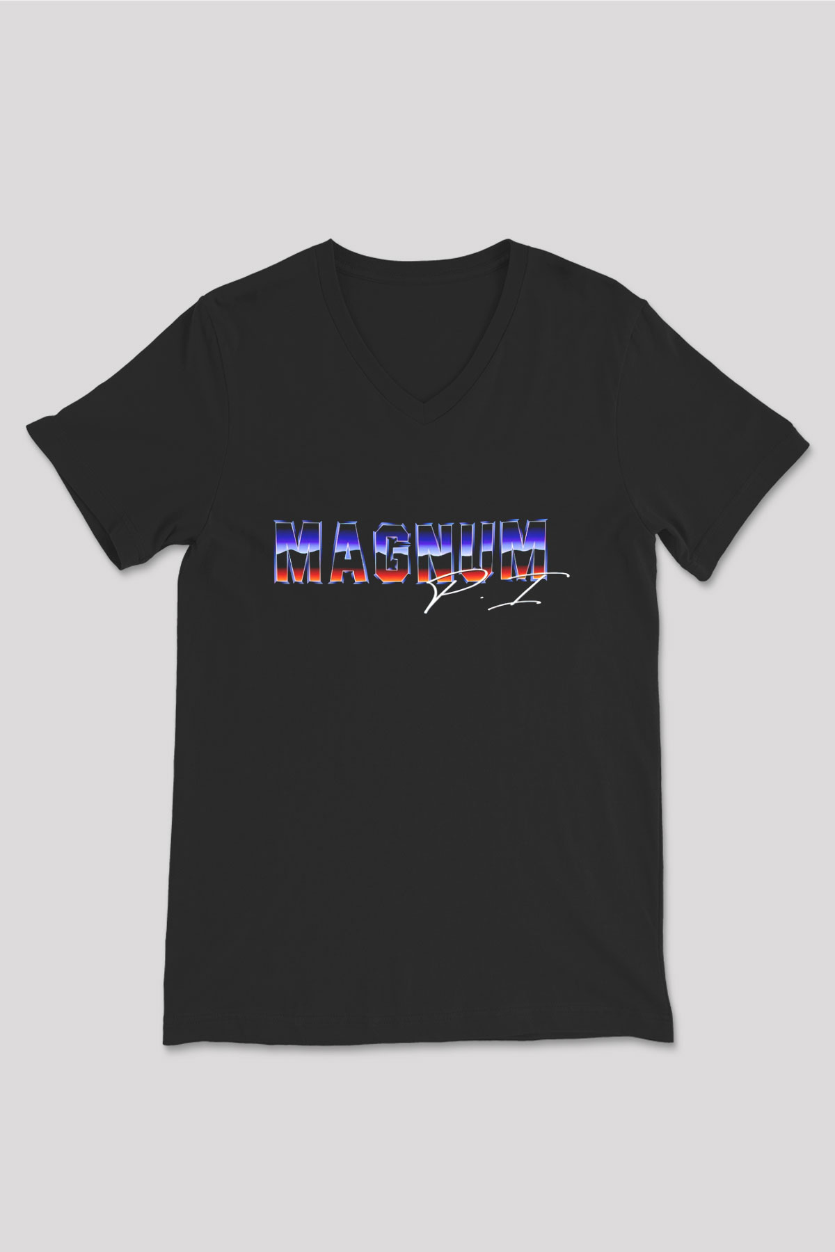 Magnum P.I. Siyah Unisex V Yaka Tişört