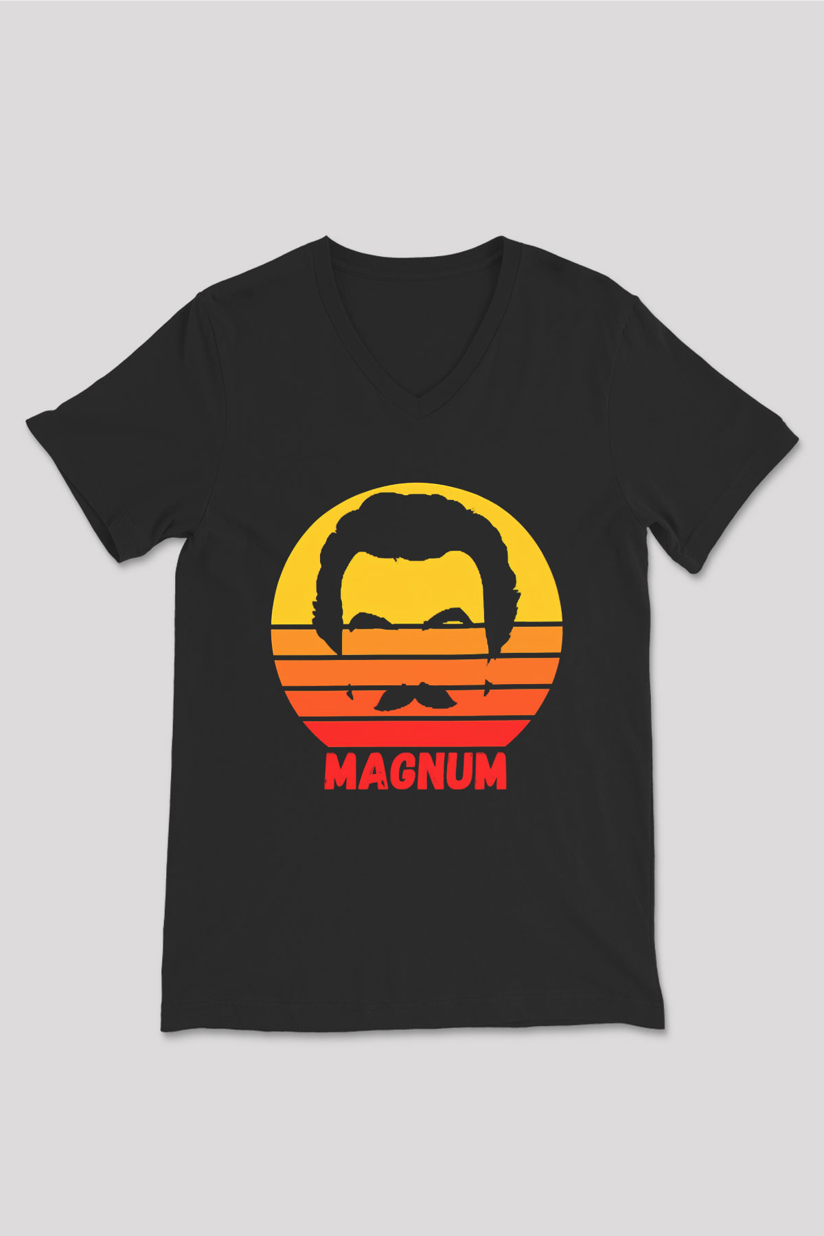 Magnum P.I. Siyah Unisex V Yaka Tişört
