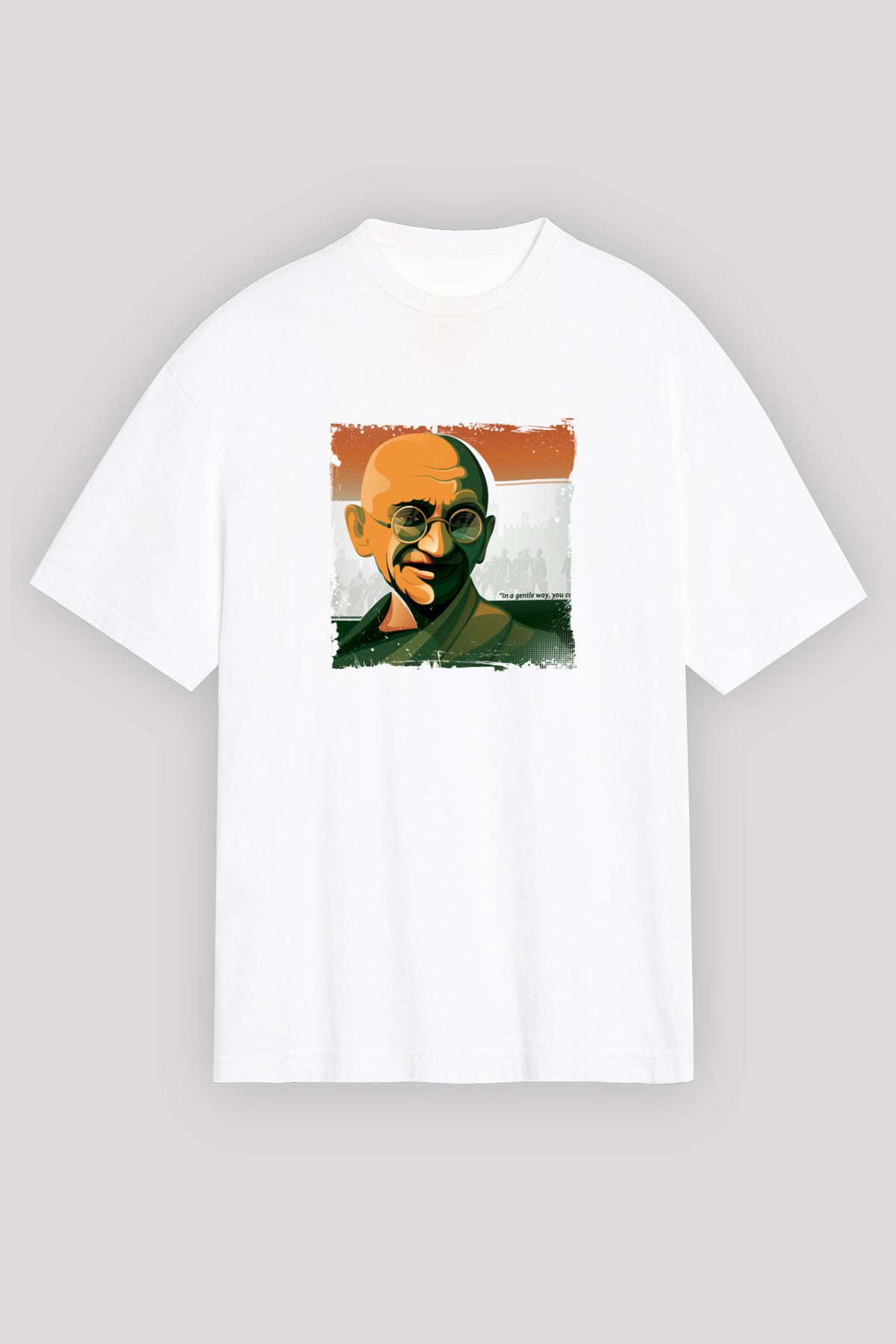 Mahatma Gandi Unisex Baskılı Beyaz Tişört