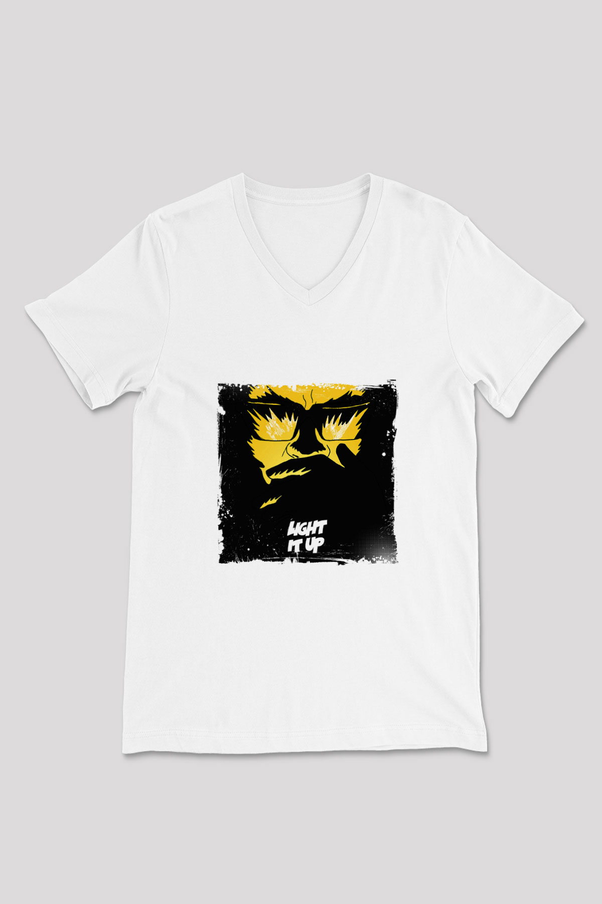 Major Lazer Baskılı Beyaz V Yaka Unisex Tişört