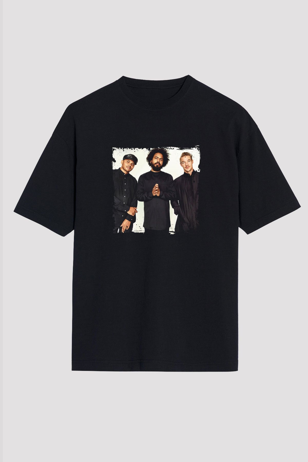 Major Lazer Baskılı Unisex Oversize Siyah Tişört