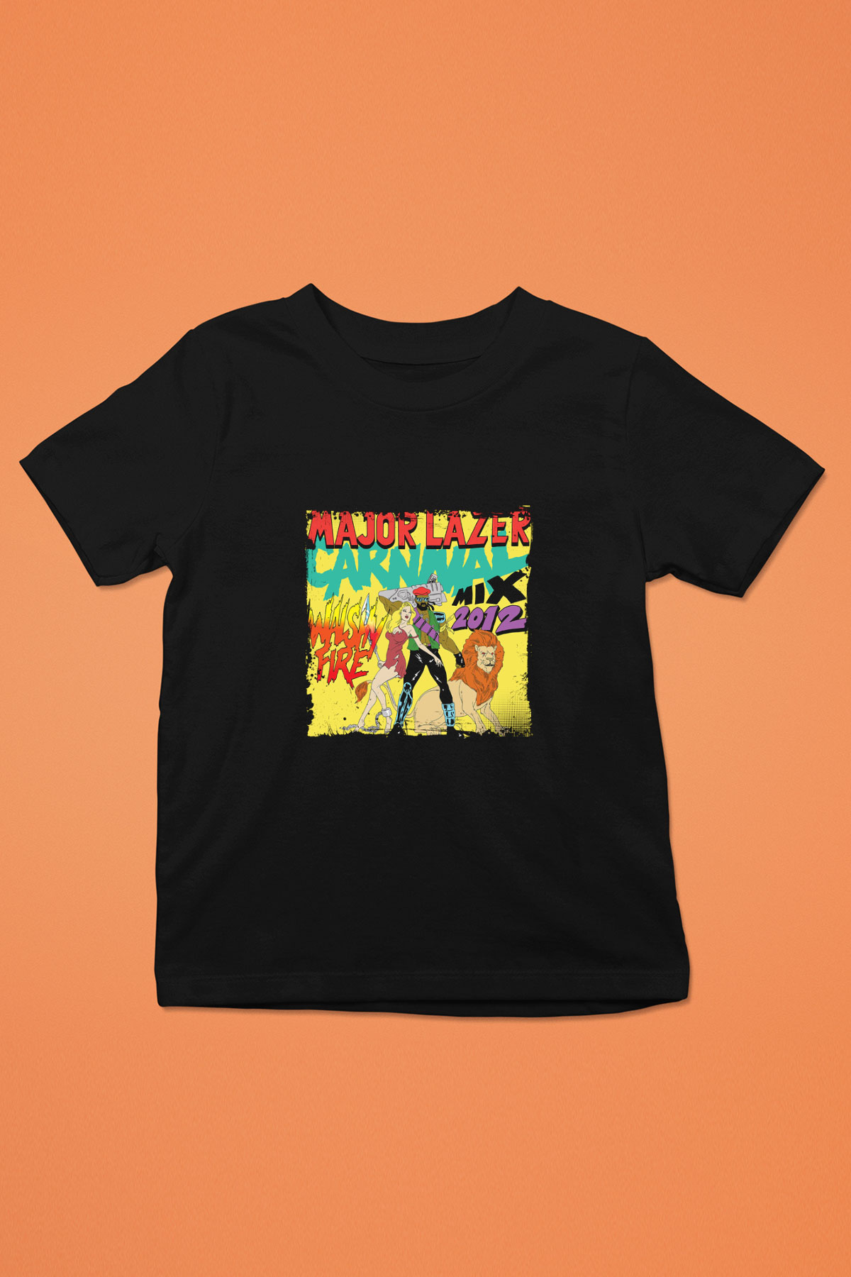Major Lazer Baskılı Unisex Siyah Çocuk Tişört