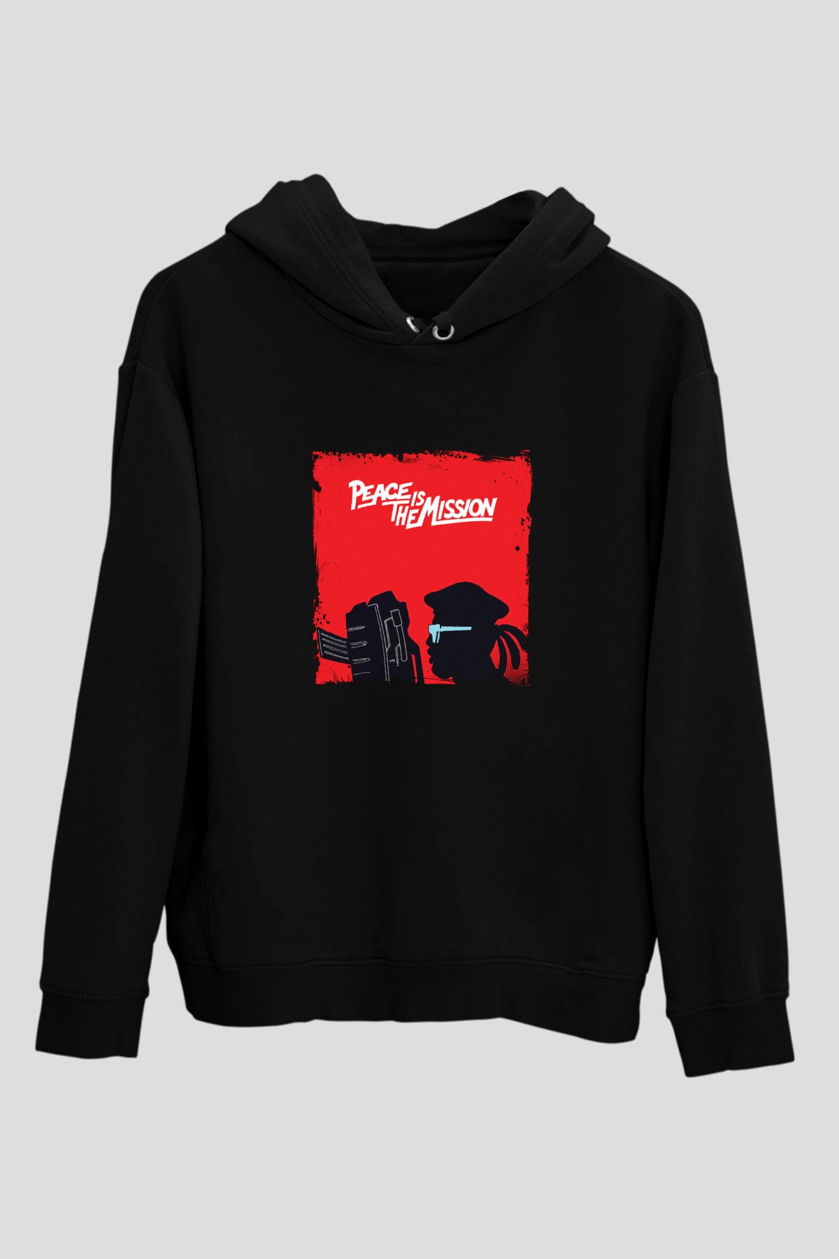 Major Lazer Baskılı Unisex Siyah Hoodie